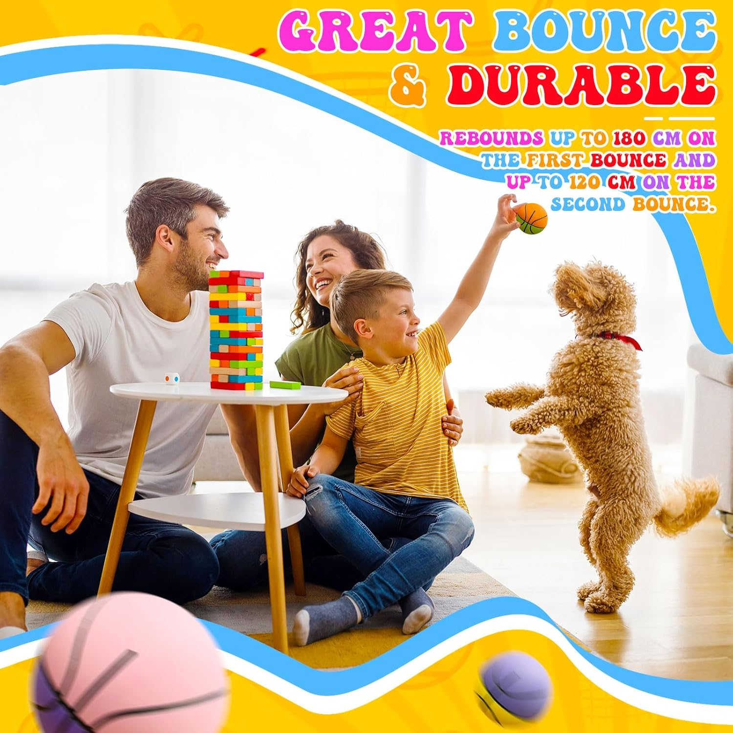 24 Pcs High Bounce Balls for Kids - Mini Rubber Basketball & Football Bouncy Handball Set, Perfect for Party Games, Outdoor Playground Fun, Party Bag Fillers, and Kids Gift Ideas (Random Colors) image number 2