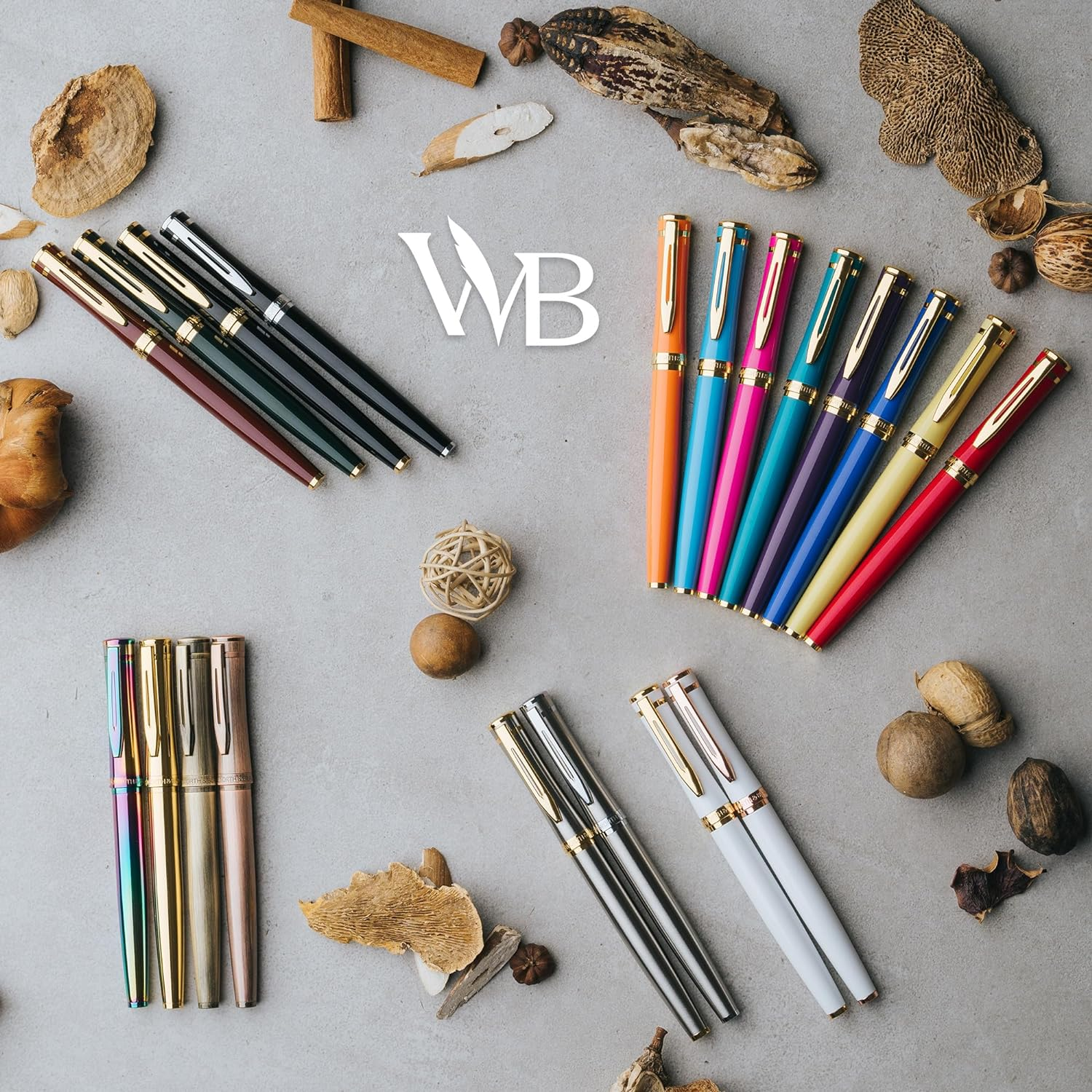 Wordsworth & Black Fountain Pen Set, 18K Gilded Medium Nib, Includes 24 Pack Ink Cartridges, Ink Refill Converter & Gift Box, Gold Finish, Calligraphy, [Brown Gold], Perfect for Men & Women image number 4