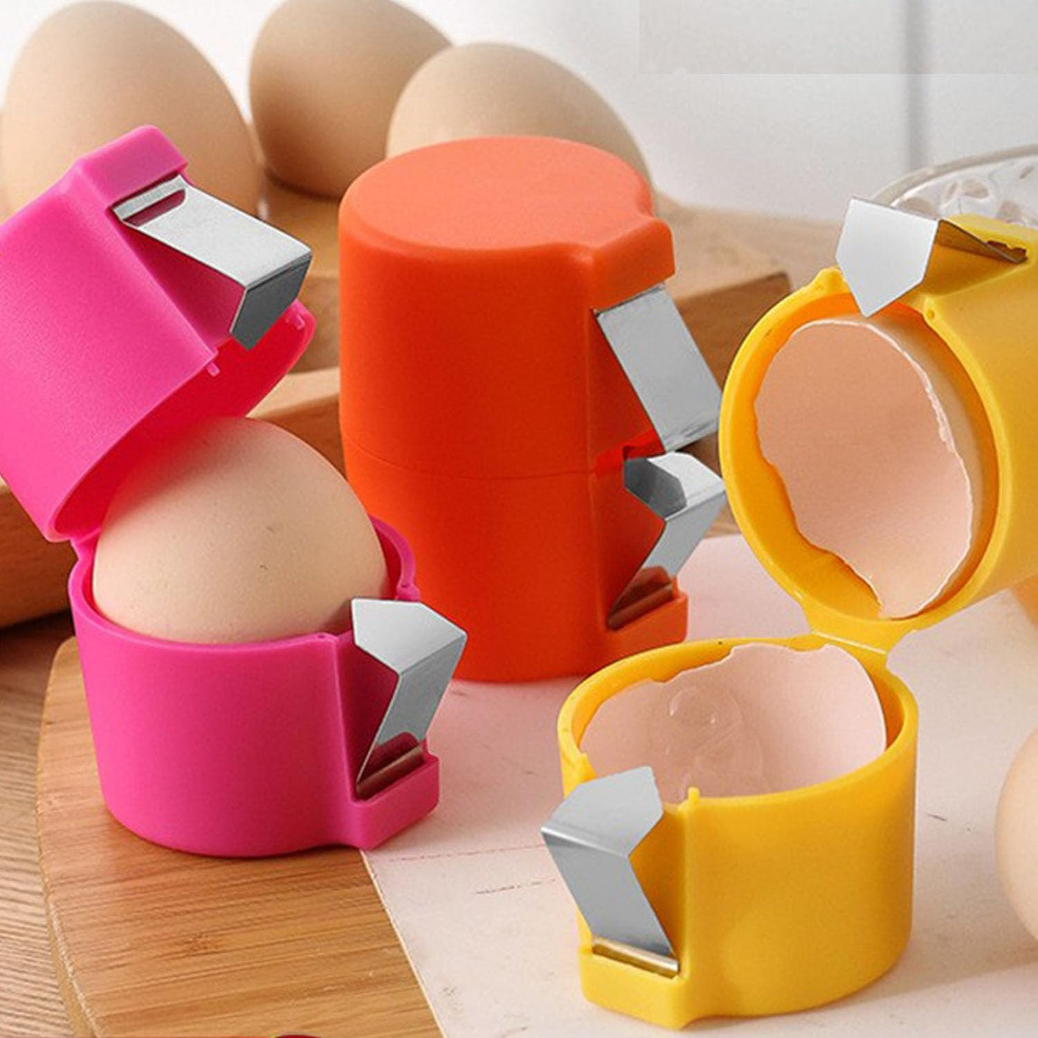3PCS Egg Shell Opener,Egg Cracker Tool for Raw Eggs,Egg Shell Breaker,Multifunctional Egg Separator,Cooking and Baking Egg Cracking Tools,Kitchen and Restaurant Egg Peeler image number 3