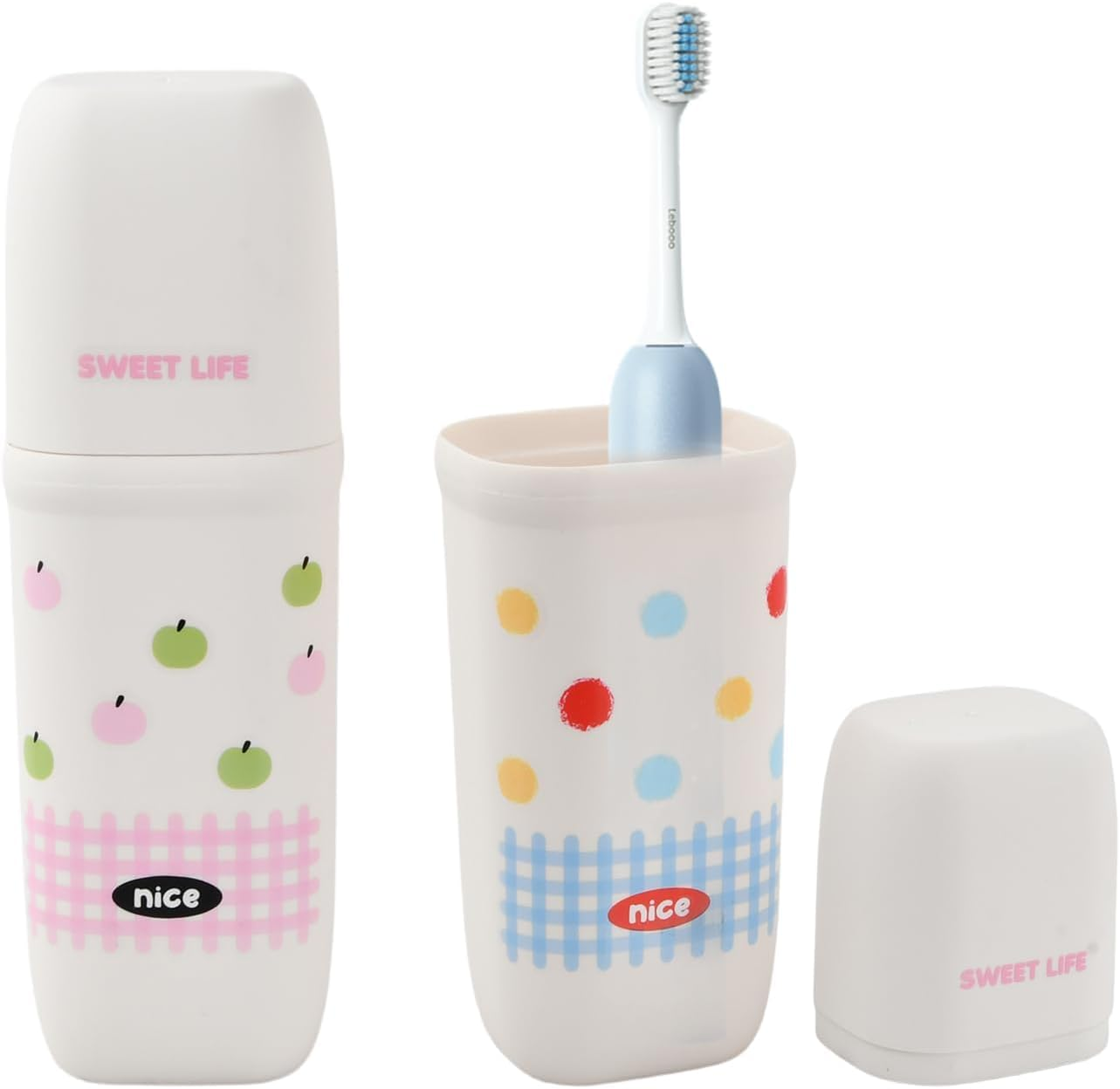 2 Pieces Travel Toothbrush Case,Travel Toothpaste Holder Set, Multifunctional Storage Toothbrush, for Home School Camping Business Trip Bathroom image number 6