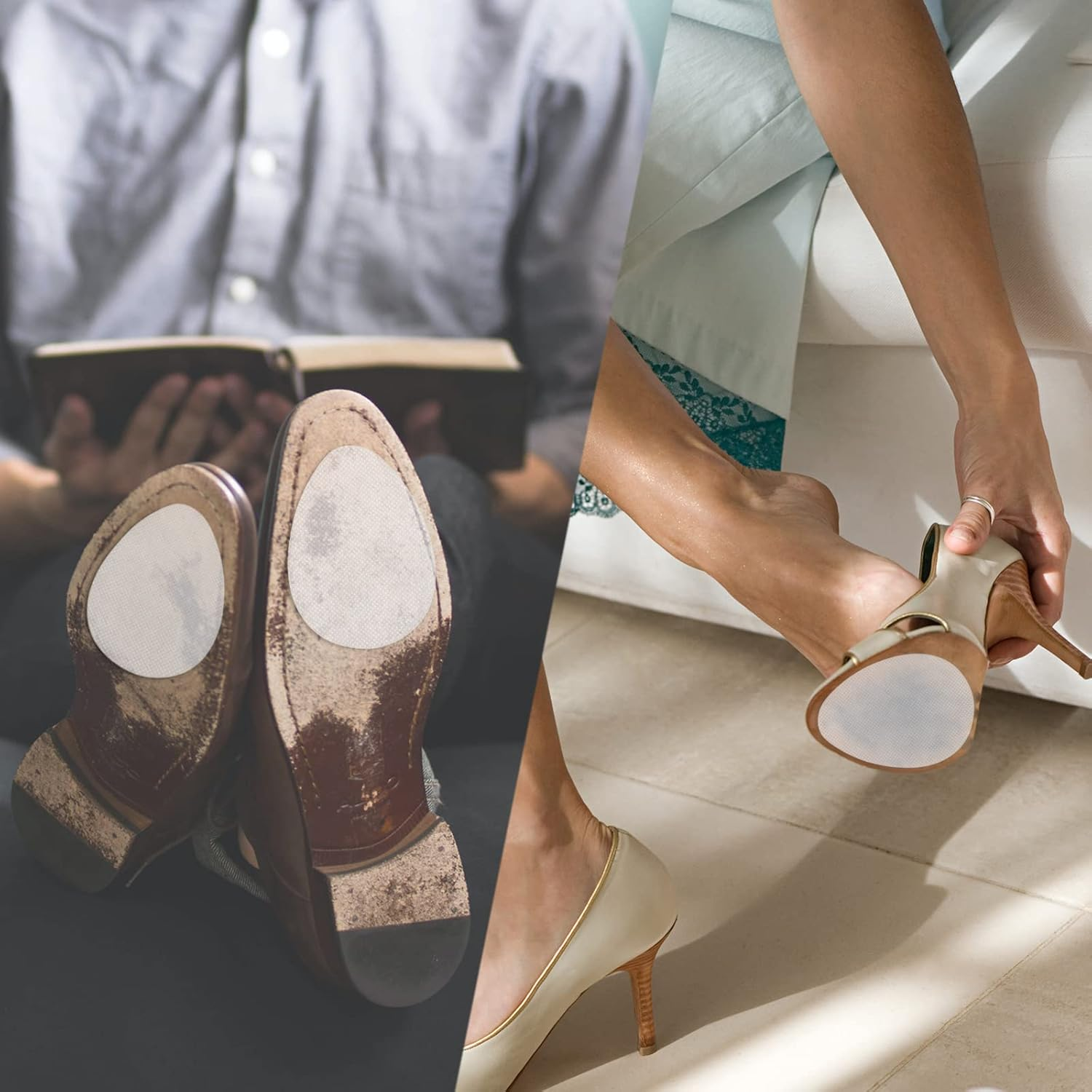 Non-Slip Shoe Pads, GADEBAO Self-Adhesive Anti-Slip Sole Sticker Protector, Premium Odorless Silicone Non Skid Shoe Grips for High Heels, Clear - 8 Pcs, 2.5'' * 3.5'' * 0.04'' image number 1