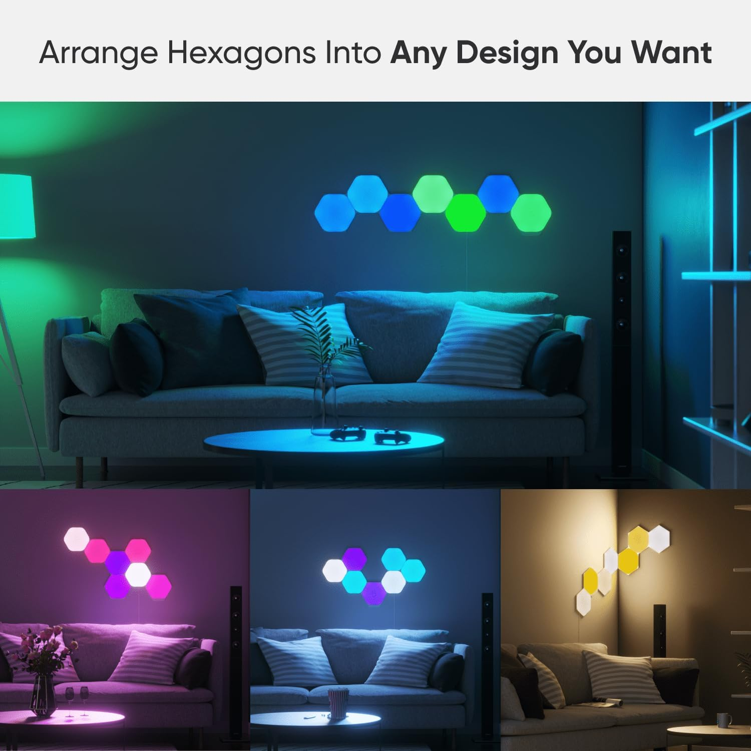 Nanoleaf Shapes Hexagons Starter Kit (15 Panels) image number 5