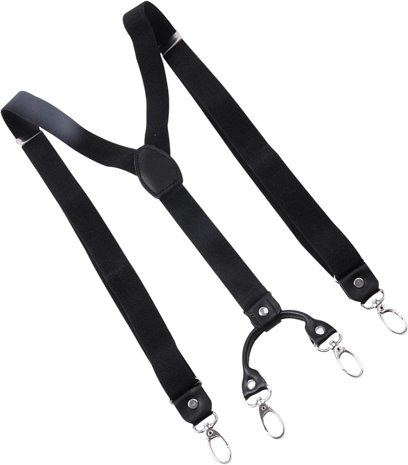 Suspenders for Men, Elastic Adjustable 4 Hooks Y Back Construction 1 Inch Wide Belt Loops Pants for Work Casual Accessories image number 1