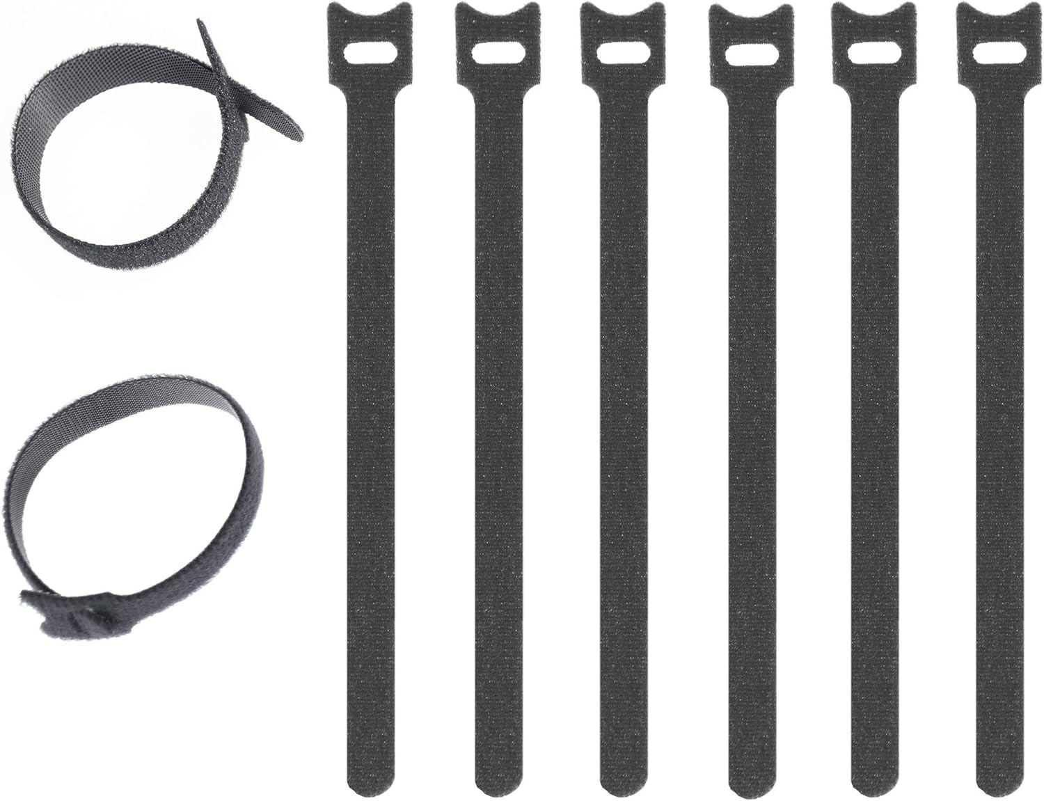 BEADNOVA Wire Organizer Cord Reusable Cable Ties Adjustable Rope Holder (8 Inches, 60 Pieces, Black)