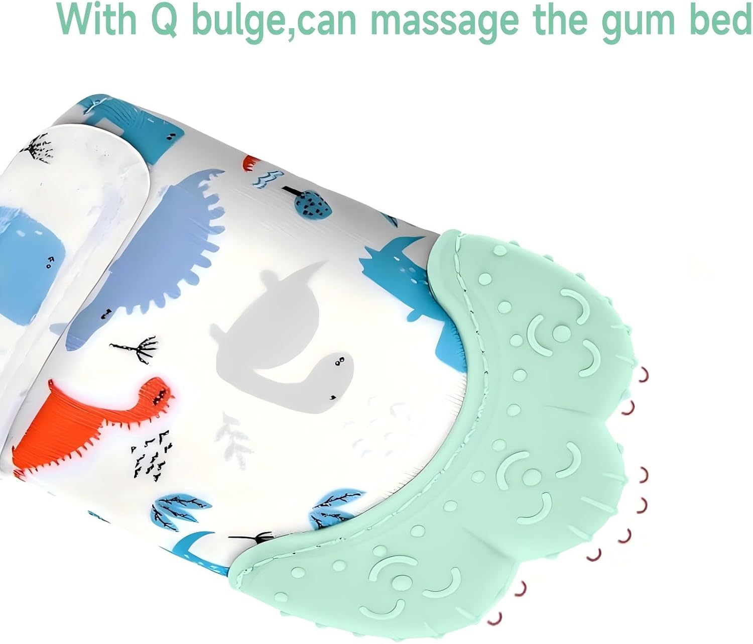 2 Pack Baby Mittens Teething Relief, Baby Teething Toys 3-6 Months, Soothing Infant Mitten Pain Relief, Prevent Scratches Glove, Safe Silicone Baby Teether Toys for 0-12 Months Green Dinosaur image number 4