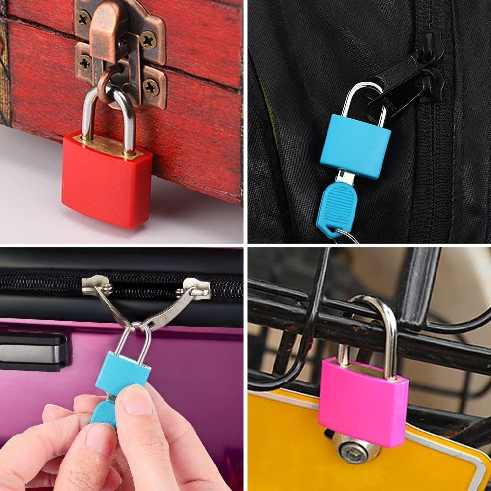 8 Pcs Mini Suitcase Locks with Keys,Metal Keyed Padlock for Luggage, Suitcase, Backpack, Laptop Bag, Gym Locker, Filing Cabinets, Toolbox (Multicolor)
