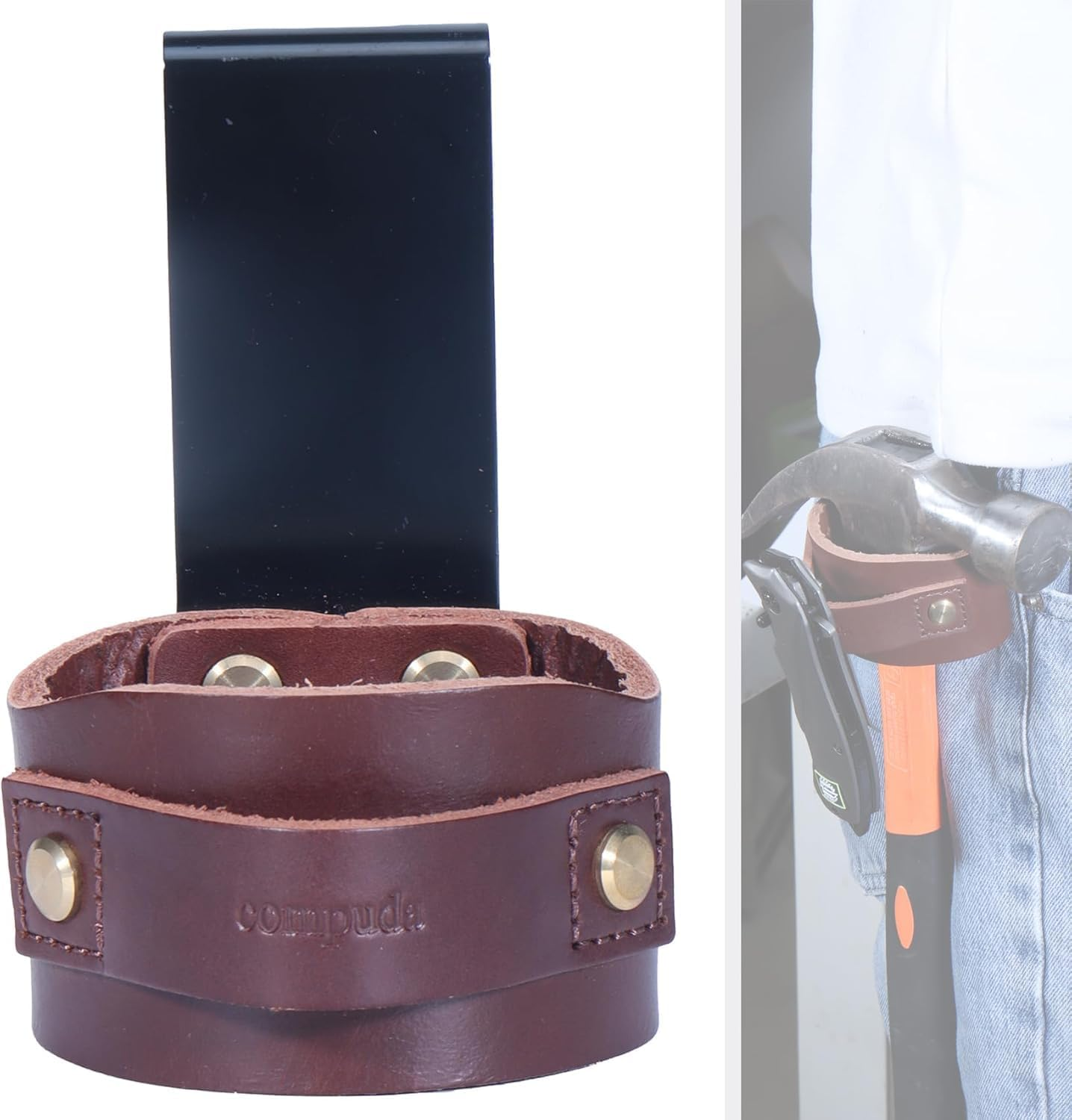 Hammer Holder,Hammer Holder for Belt,Hammer Loop,Hammer Holster,Clip-On Tool Belt Holster Holds Hammers,Hatchet, or Mallet.