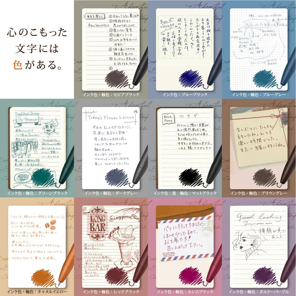 Zebra Sarasa Grand Gel Ink Rollerball Pen, 0.5Mm Fine Point, Water-Based Vintage Ink Color (Black), Matte Black, P-JJ57-MTBK image number 6