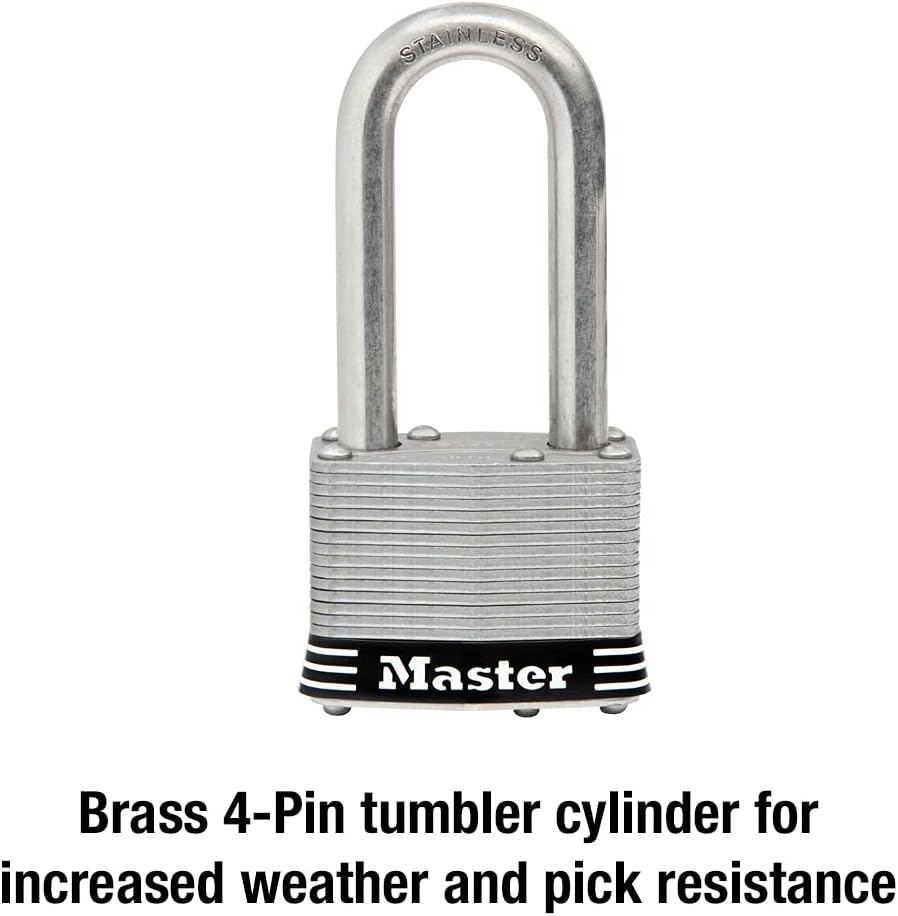 Master Lock Padlock, Laminated Stainless Steel Lock, 1-3/4 In. Wide, 1SSKADLH image number 2