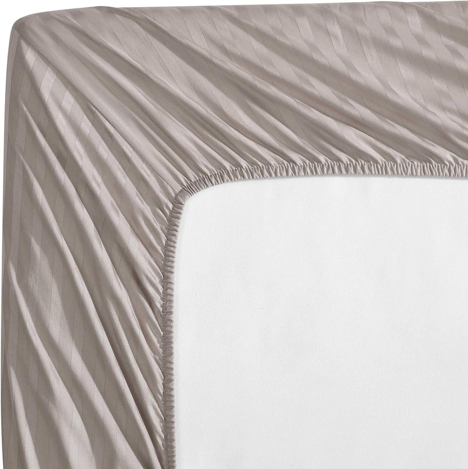 Vera Wang - Queen Sheet Set, Super Soft & Breathable Premium Cotton Bedding with Matching Shams, Fade Resistant, Striped Bedding Set (Dobby Stripe Brown, Queen) image number 1