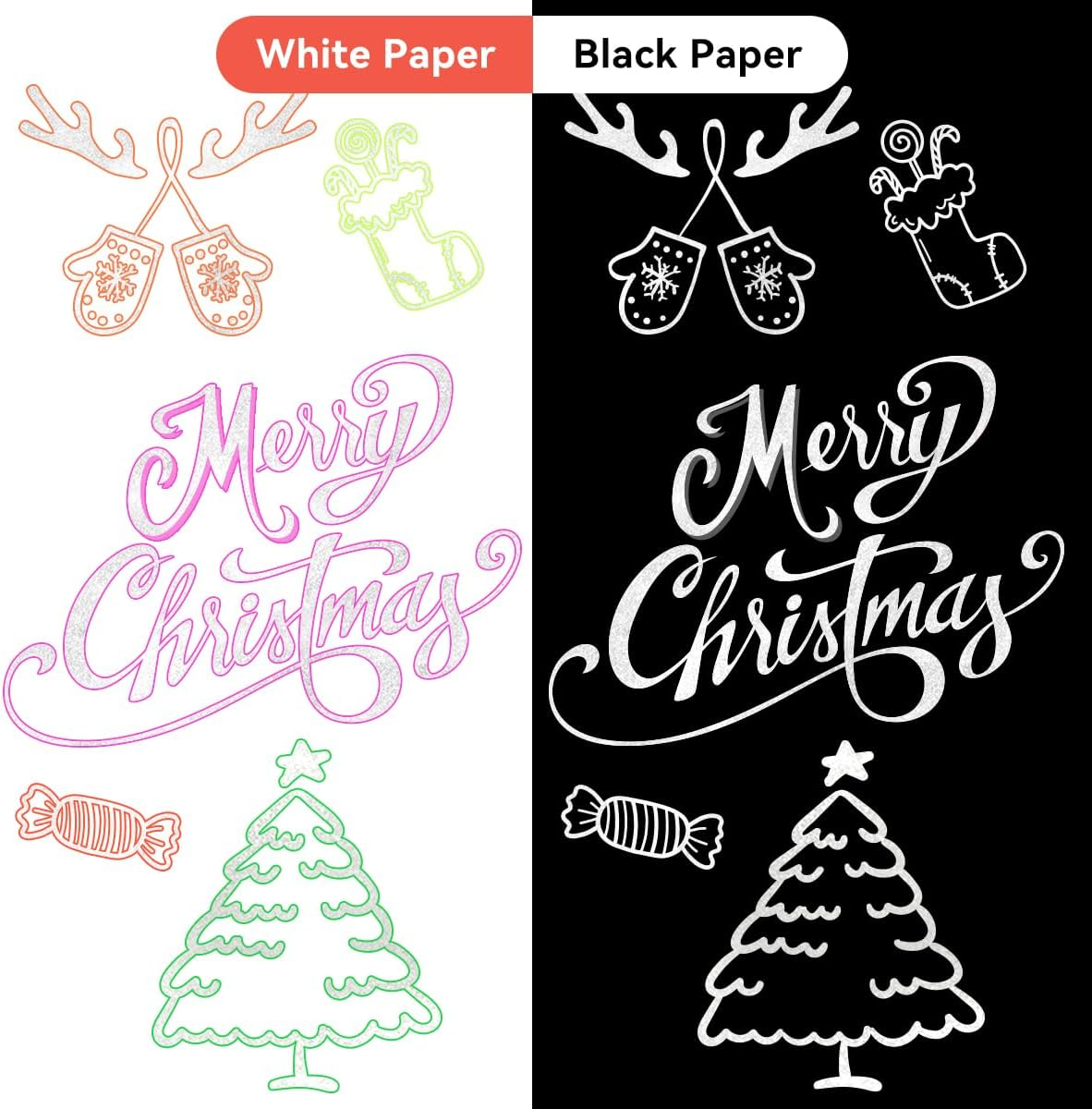 Outline Markers Pens 36 Colors, Shimmer Double Line Outline Markers Glitter Markers Set for Christmas Greeting Card Making,Drawing and Art Supply image number 5