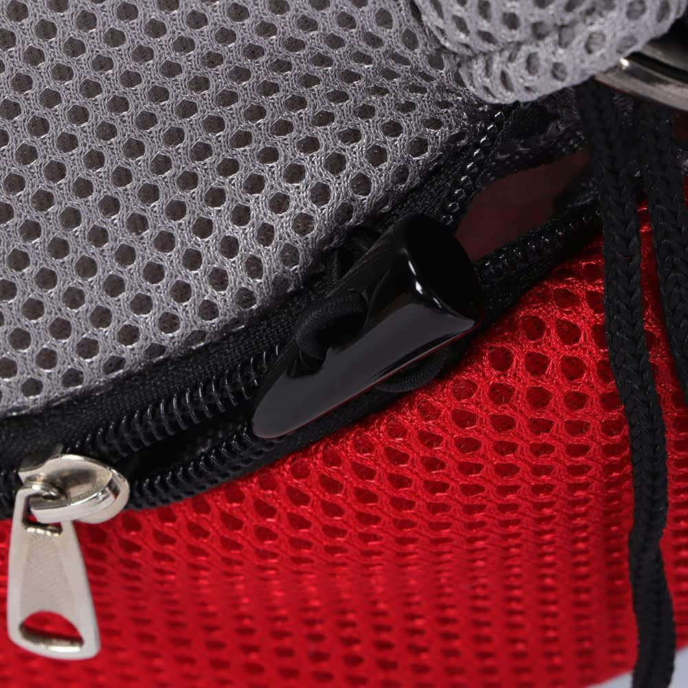 Versatile Red Mesh Pet Carrier Sling Backpack Portable Outdoor Dog & Cat Travel Bag Ideal for Small Pets, Pet Outdoor Bag, Dog Carrier, Pet Sling Backpack for Active Owners image number 6