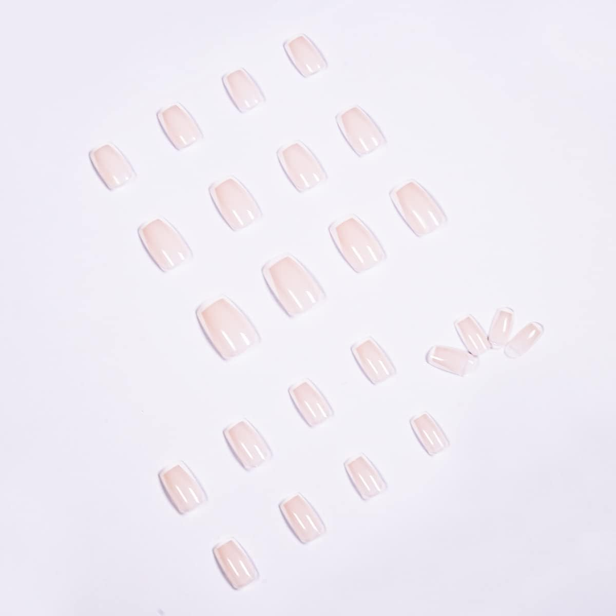 Medium Square White French Nails for Gluing, KXAMELIE Coffin Press on Nails with Designs Acrylic Artificial Nails for Women and Girls Daily Use Pack of 24 image number 3