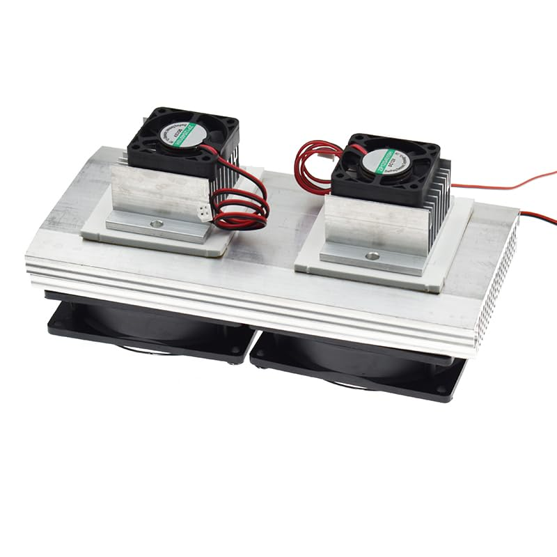 DC 12V DIY Thermoelectric Peltier Refrigeration Cooling System Kit Semiconductor Cooler Heat Sink 2 Cooling Fans 2 Large Fans and 2 Cold Junction Modules