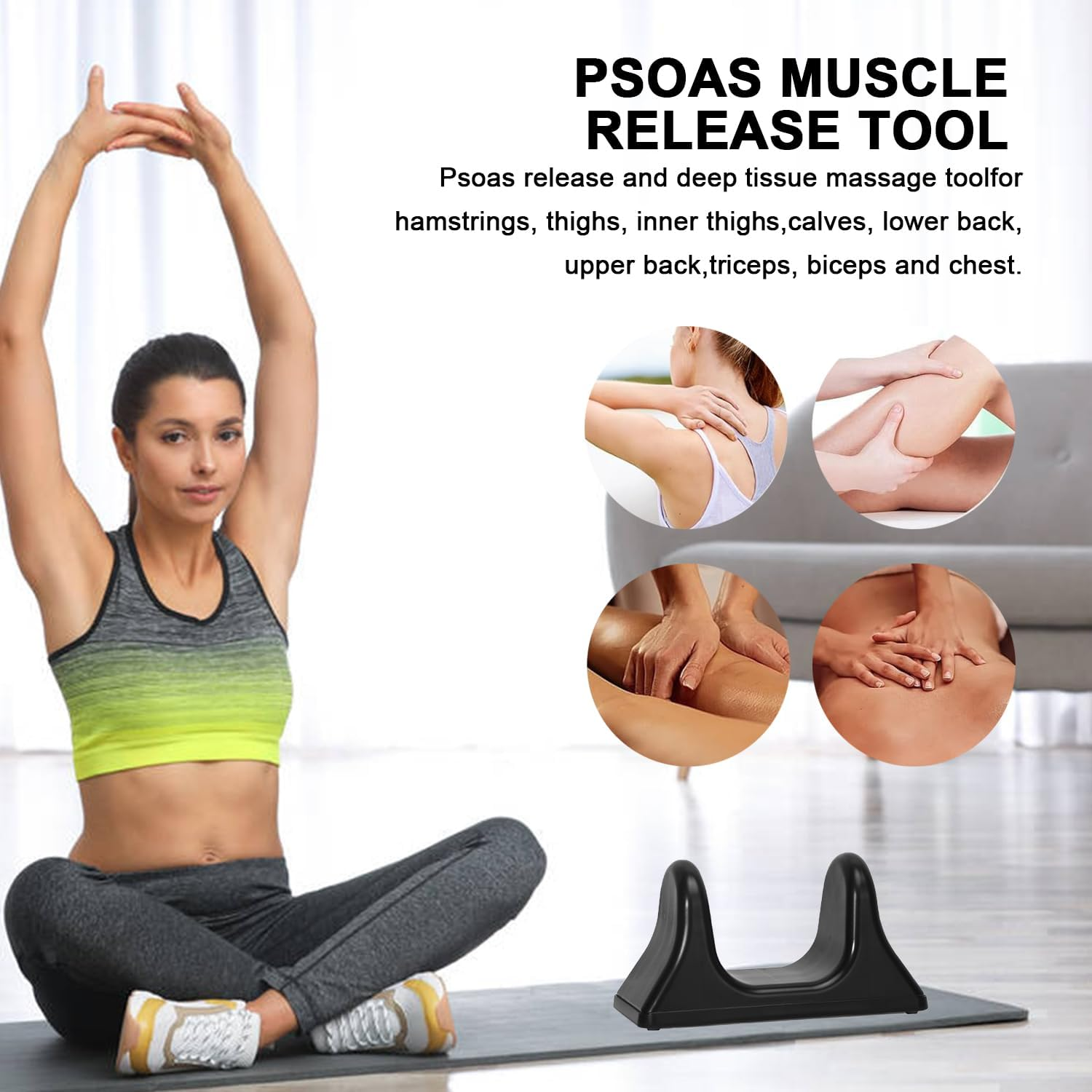 EDINNO Psoas Muscle Massager, Muscle Release Tool, Psoas Muscle Release and Deep Tissue Massage Tool for Psoas, Portable Psoas Back Tissue Massage Release Tool, for Back Massage Muscle Tension image number 1