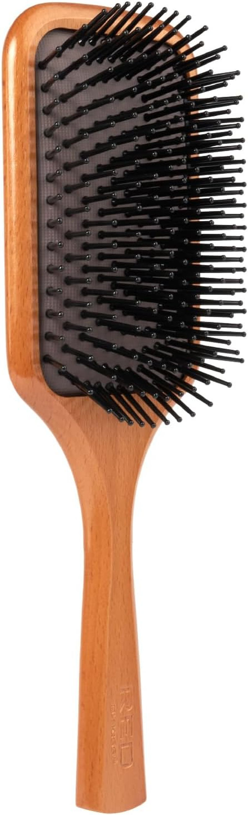 RED by Kiss Wooden Paddle Brush, Detangling Hair Brush, Long Bristles Beech-Wood Brush for Thick Curly Thin Long Short Wet Dry Hair, Long Lasting Shine (Square Paddle) image number 5