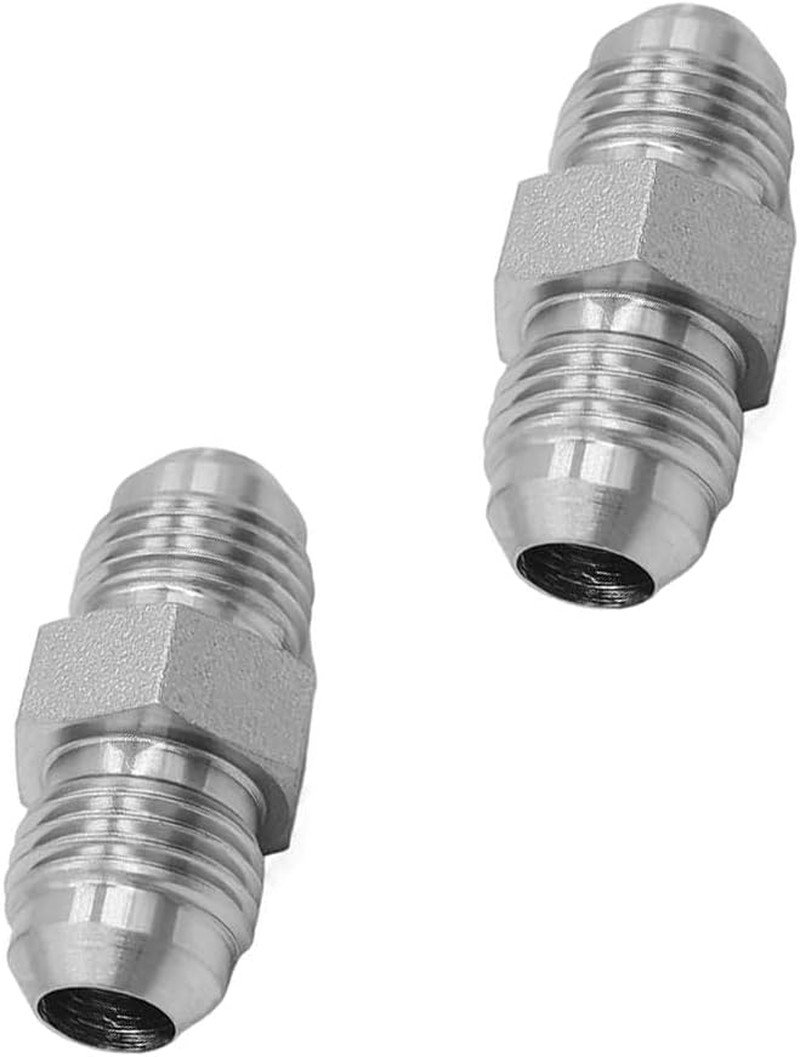 2PCS Male Flared Straight Tube Hydraulic Adapter Fitting,3/8" Male JIC 37&deg; Flare (9/16"-18UNF) &times; 3/8" Male JIC 37&deg; Flare (9/16"-18UNF),SAE Carbon Steel Straight Pipe Joints Tube Connector image number 2