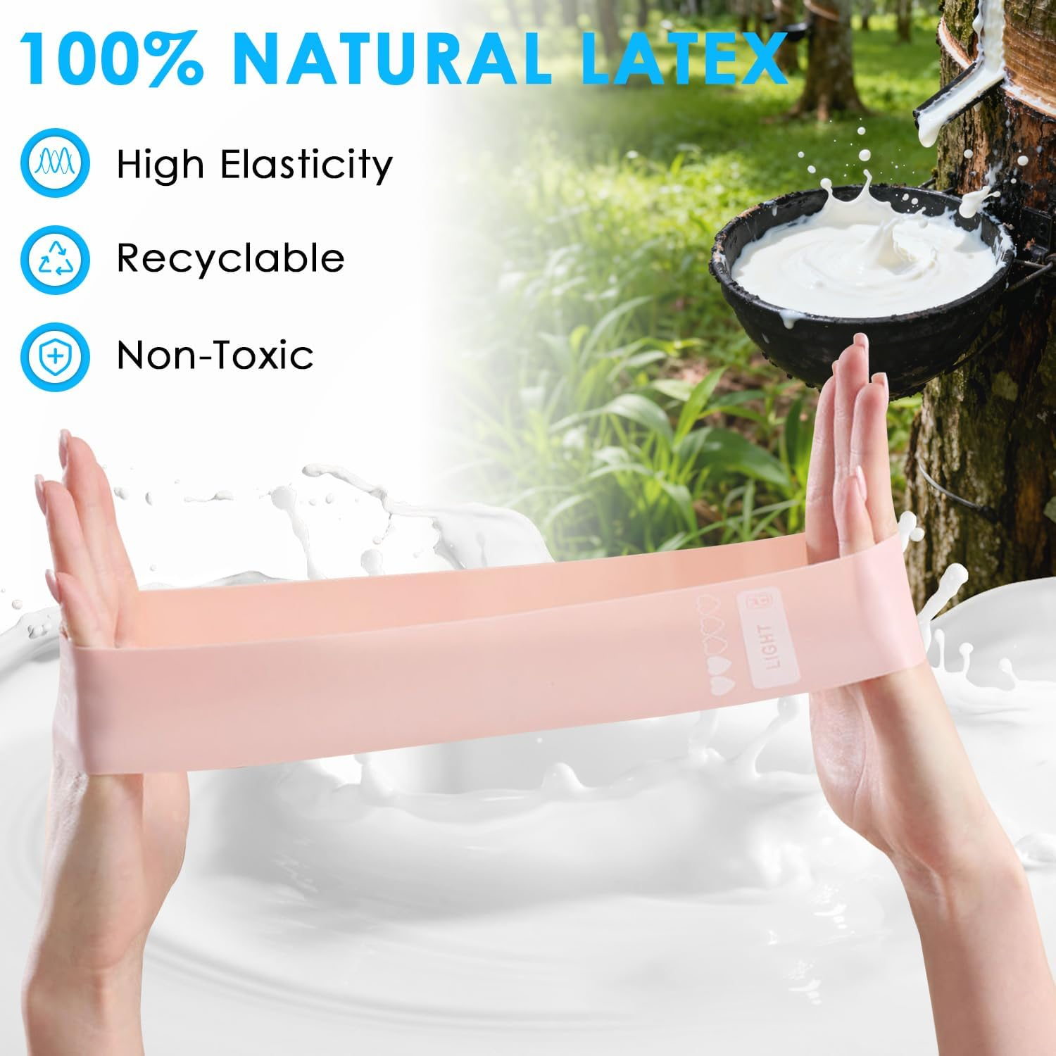 Yakiter Resistance Bands, Set of 5 Rubber Non-Slip Resistance Bands with 5 Different Resistance Levels, Suitable for Exercise, Workout, Physical Therapy, Yoga, Fitness with Carrying Bag image number 3