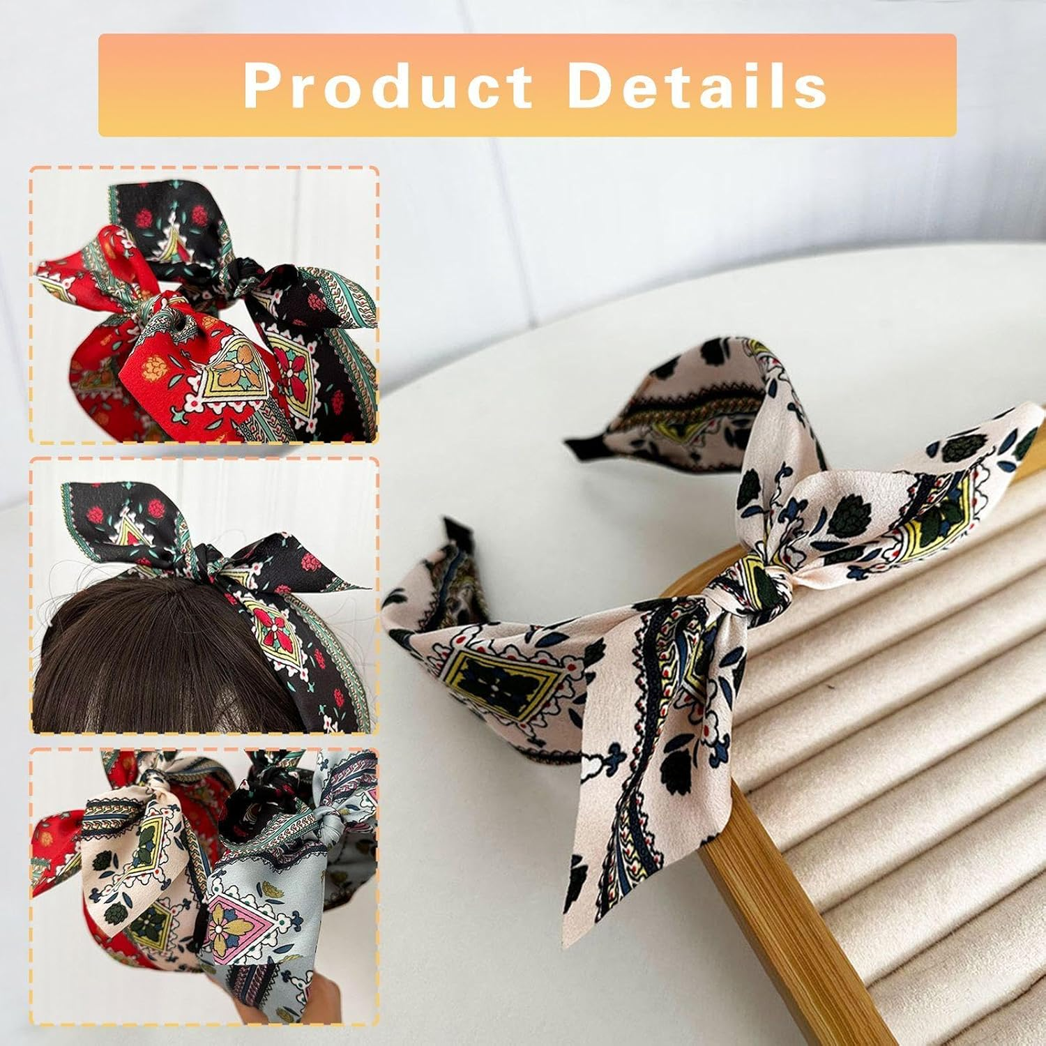 Pack of 4 Bugstadbands, Retro Headbands, Boho Hair Accessories, Hairstyle Decorations image number 4