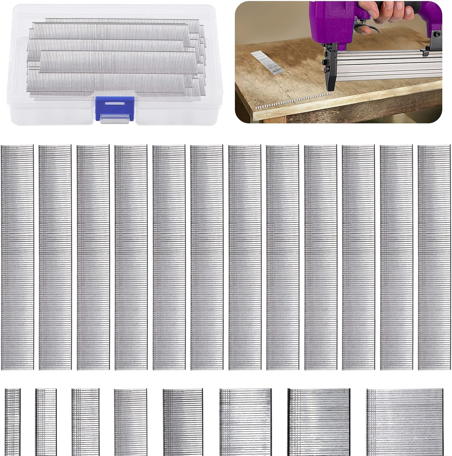 Swpeet Brad Nails Multi-Length Galvanized Straight Finishing Nail Assortment Kit (F25 (1 Inch）) image number 6