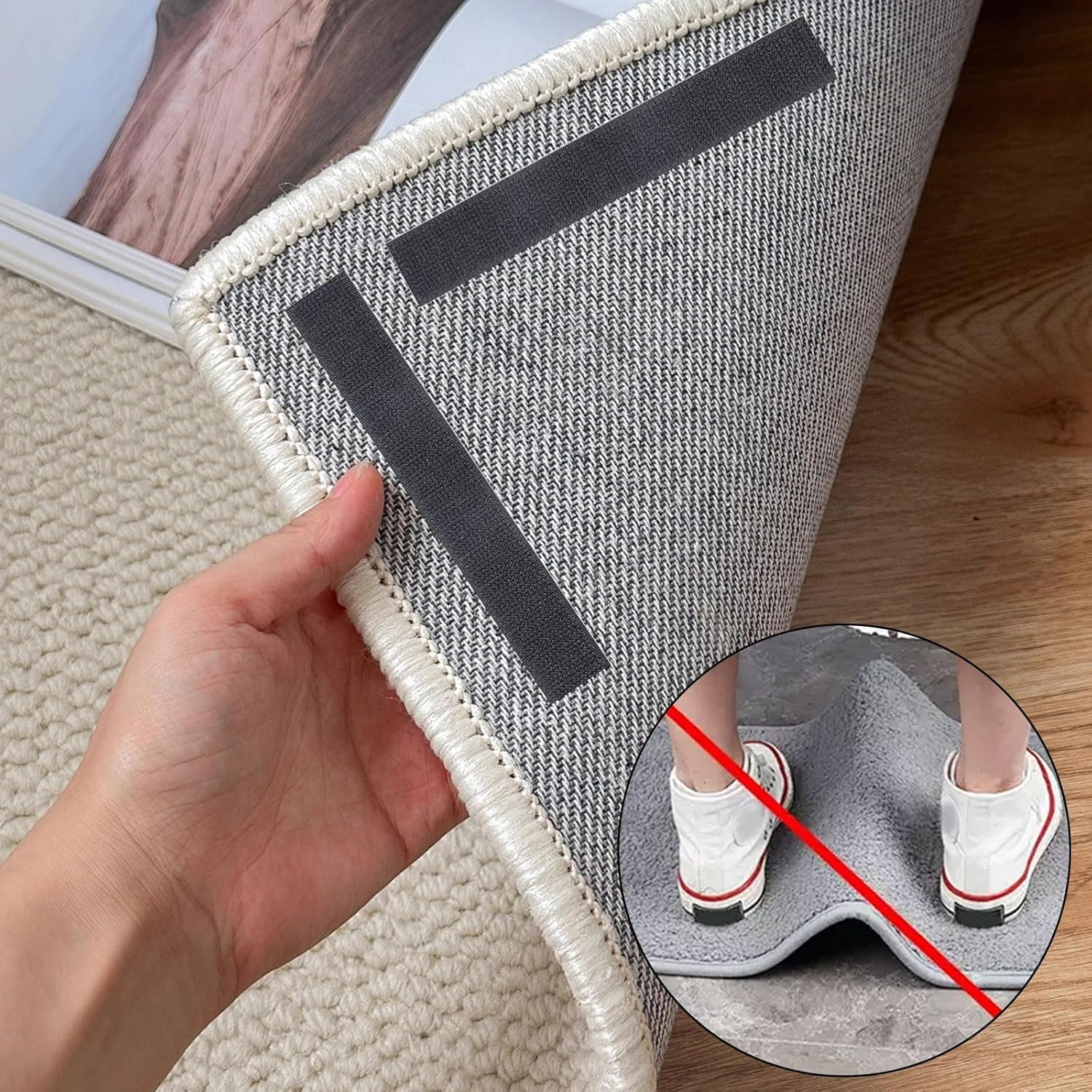 30 Pcs Velcro Tape, Velcro Dots,For Office,Home Carpet, Sofa Cushion, Etc, Heavy Duty Double Sided Tape (10 Cmx 2.5Cm) image number 1