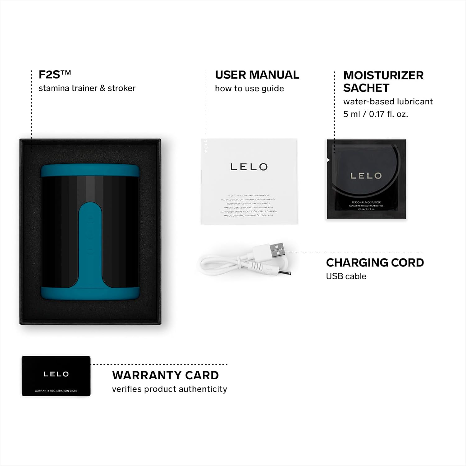 LELO F2S Stamina Trainer & Stroker with 14 Pleasure Settings, App and an AI Mode, Male Masturbator Sex Toy for Men, Male Sex Toy, Hands Free Masturbators, Penis Pump, Blowjob Adult Toys Vibrator, Teal image number 5