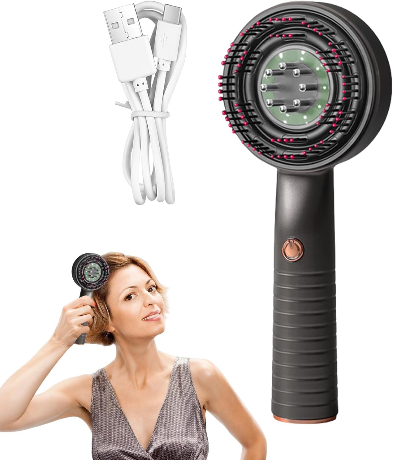 JIEBWCHA Scalp Massager Hair Growth,Scalp Massager for Hair Growth | Waterproof Vibrating Brush Comb Head for Personal Care Regrowth Men Women Home Travel image number 5