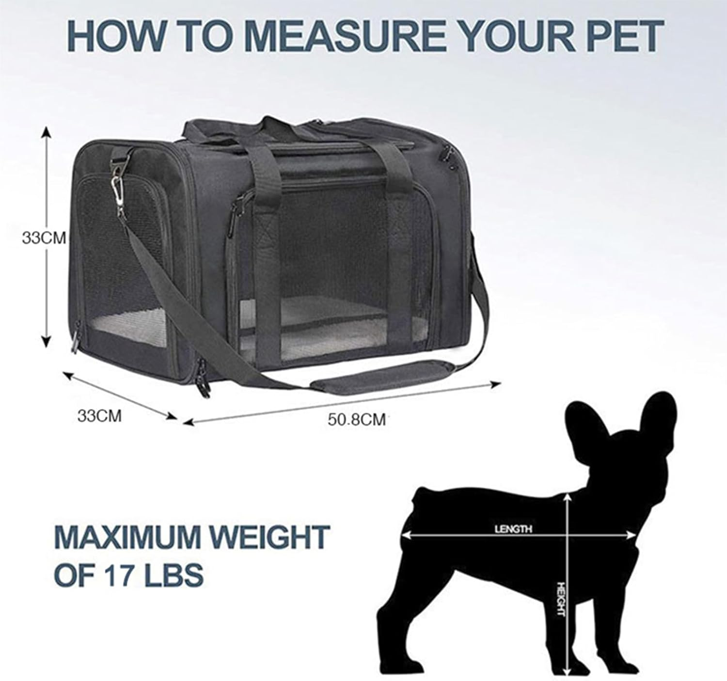 Large Cat Carriers Dog Carrier Pet Carrier for Medium Large Cats Dogs up To, Large Dog Carrier Soft Sided, Collapsible Travel Puppy Carrier (Large, Black) image number 3