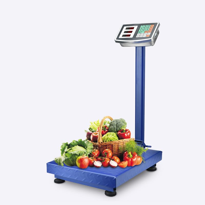 Digital Electronic Platform Scale, Portable Floor Scale 150Kg Capacity, Heavy Duty Weight Measuring with 220V Power for Industrial, Commercial & Home Use