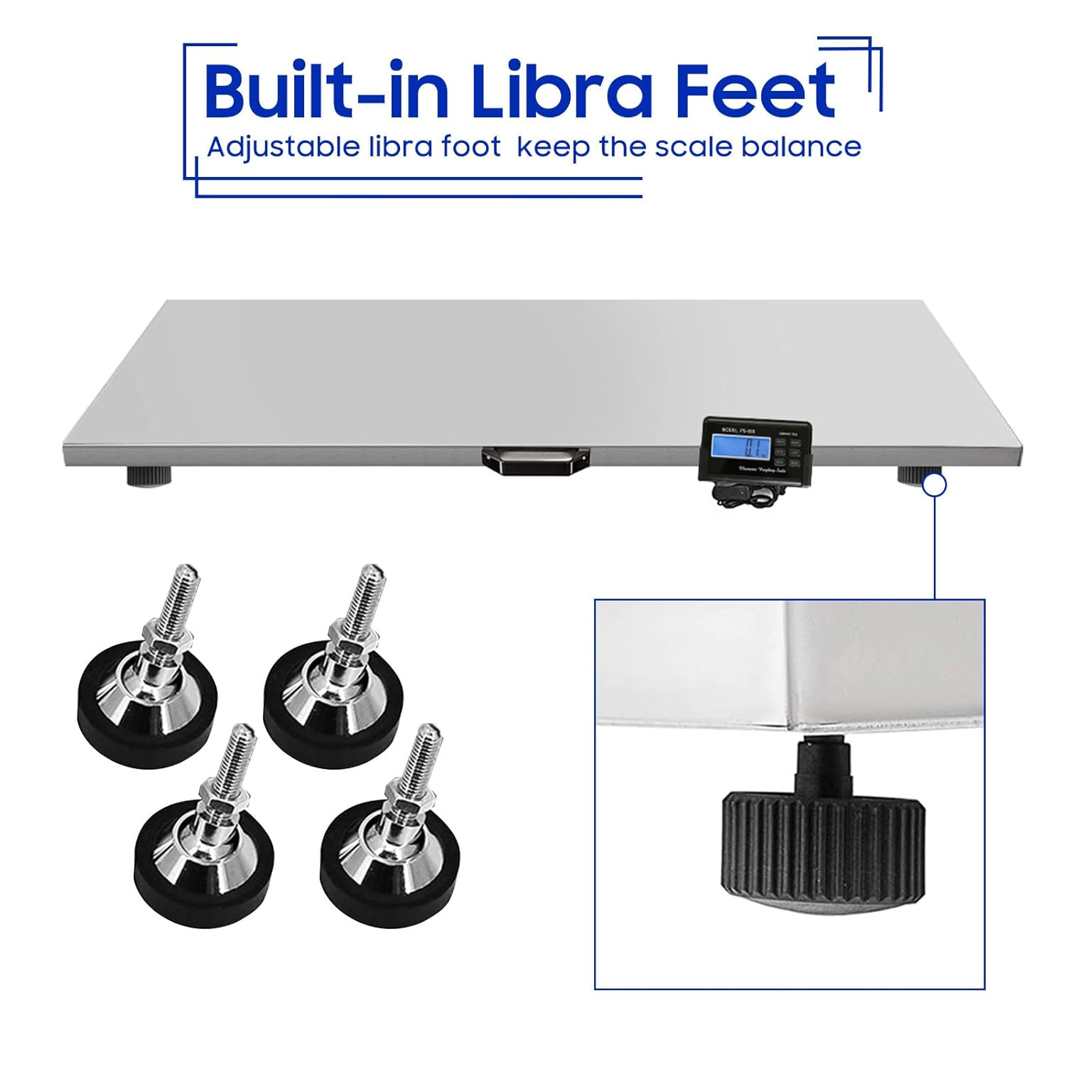 1100Lbs X 0.2Lbs Digital Livestock Scale Large Pet Weight Scale Stainless Steel Platform Electronic Heavy Duty Postal Shipping Scale for Large Dog Sheep Goat Pig Sheep Cattle