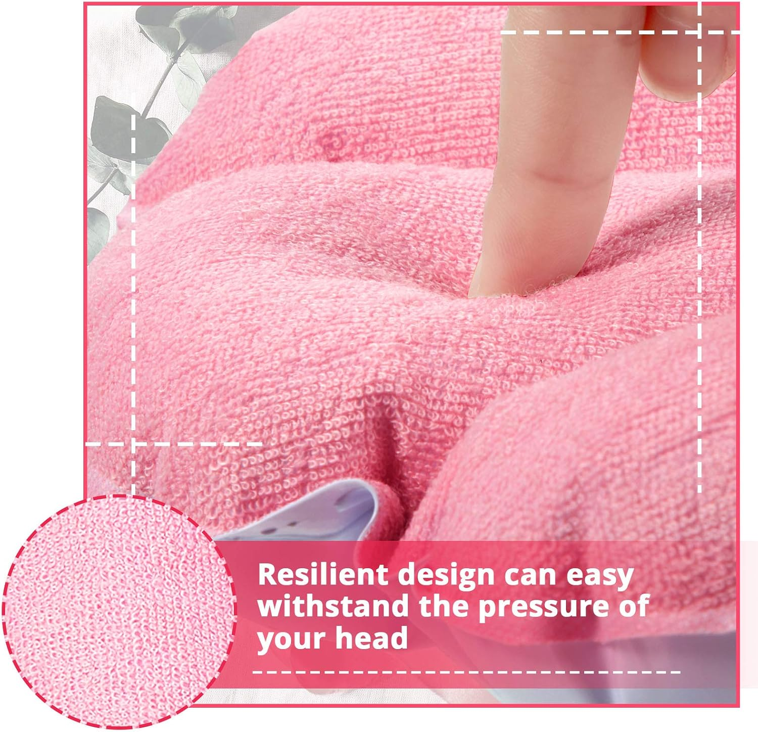 2 Pieces Inflatable Bath Pillow with Suction Cups, Terry Cloth Covered Bath Pillow Shell Shape Bathtub Spa Pillow Comfortable Soft Bath Cushion, Neck Support for Bathtub, Hot Tub, Home Spa Tub image number 1