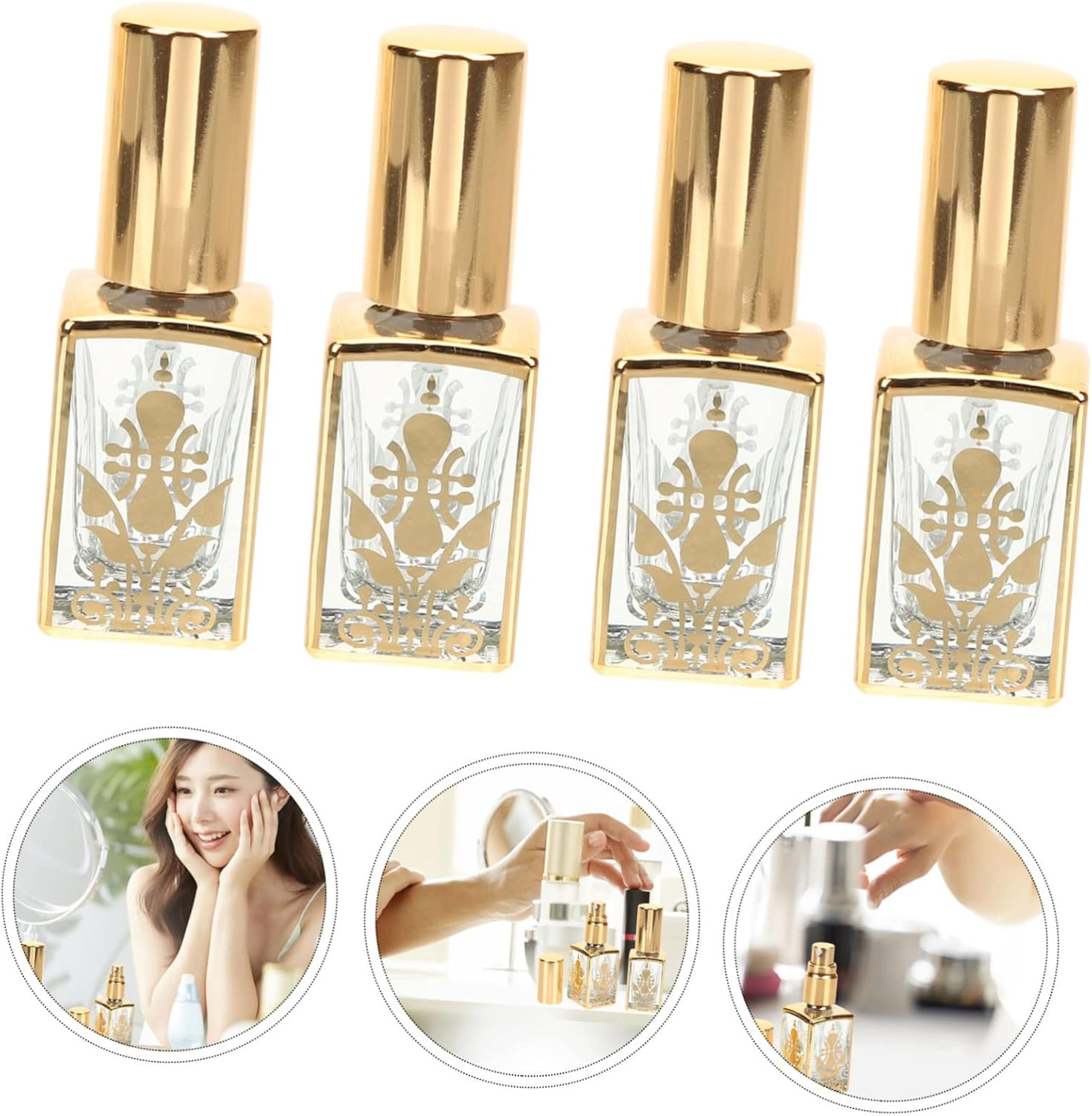 5Pcs Refillable Glass Vintage Perfume Bottles Empty Perfume Bottle for Travel Atomiser image number 5