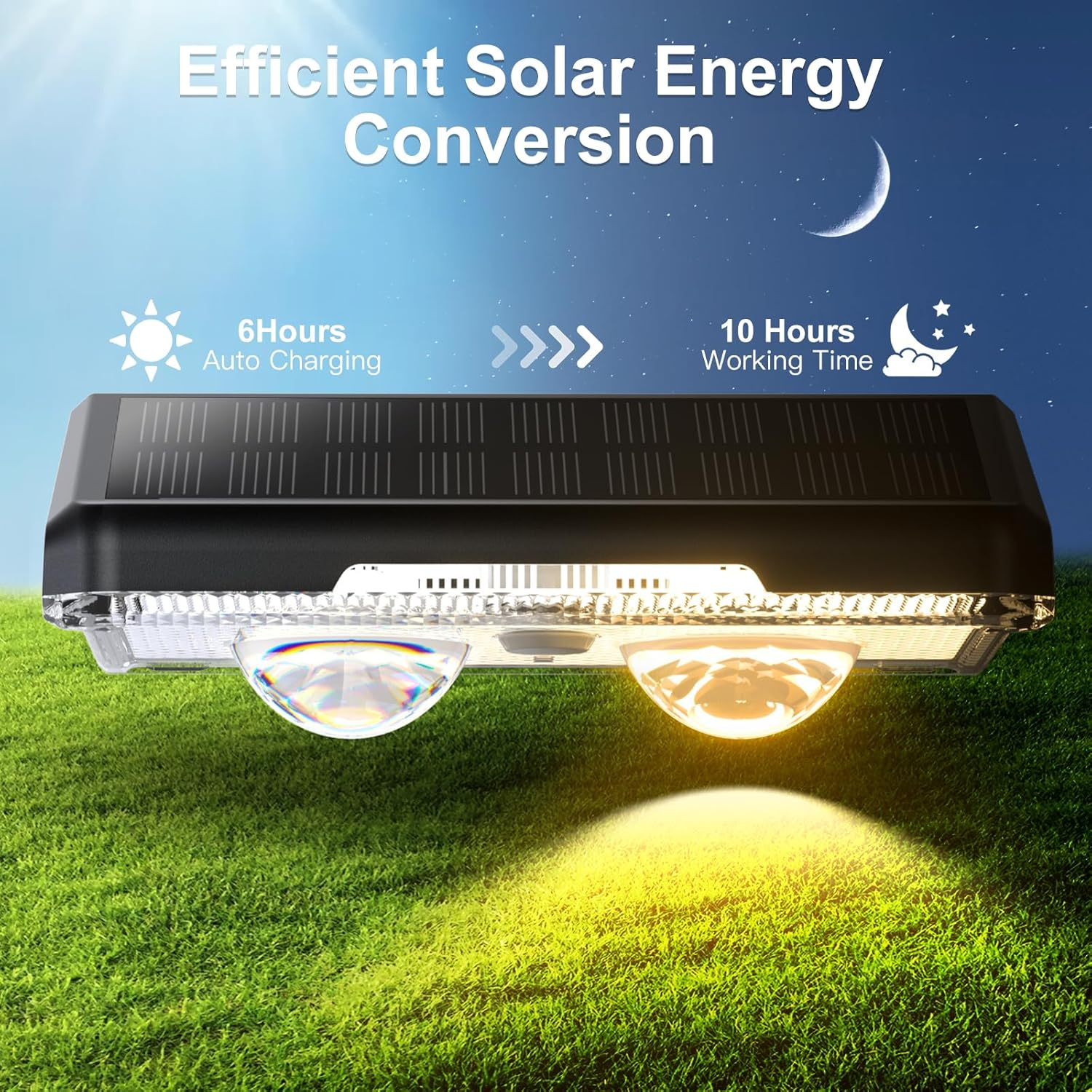 Quntis Outdoor Solar Wall Lights, 4 Pack Solar Fence Lights Warm White & 11 RGB Modes IP64 Waterproof Wireless Stick on Wall Lamps for outside Garden Front Door Deck Stair Yard Railing Patio D&eacute;cor image number 3