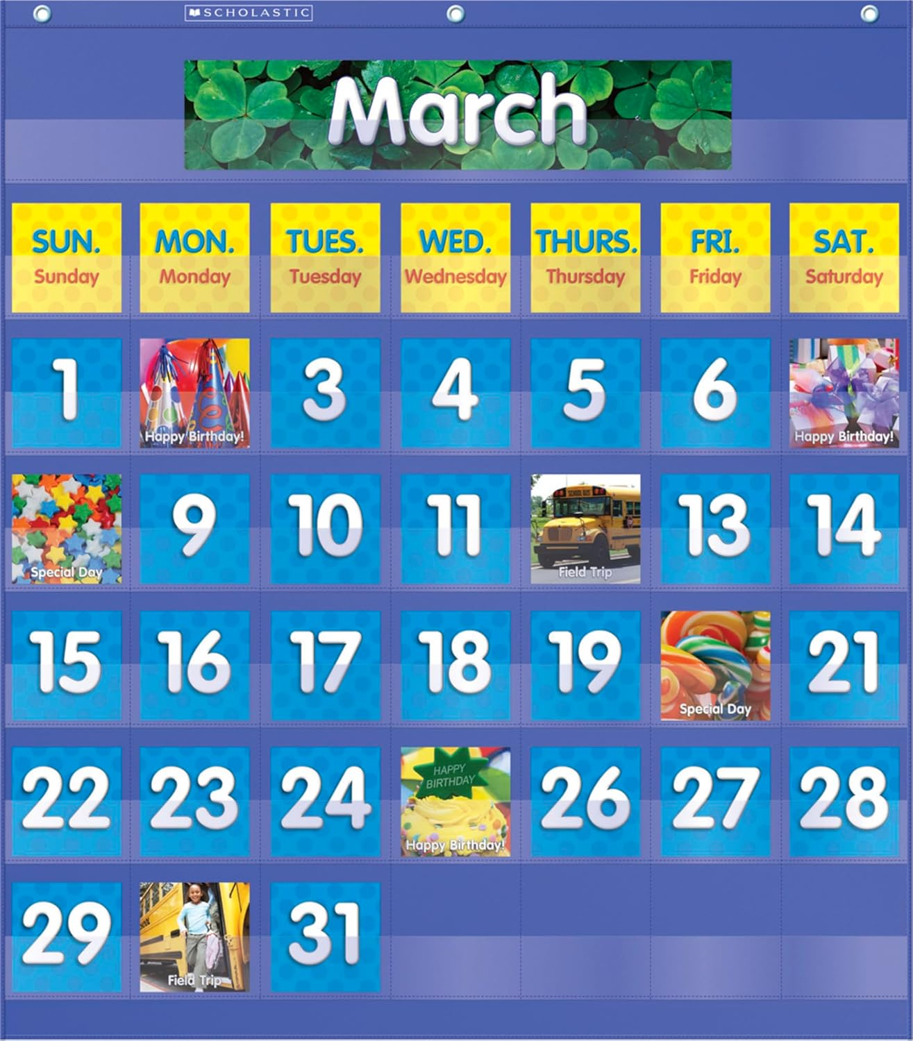 Scholastic SC583866 Monthly Calendar- Black Pocket Chart
