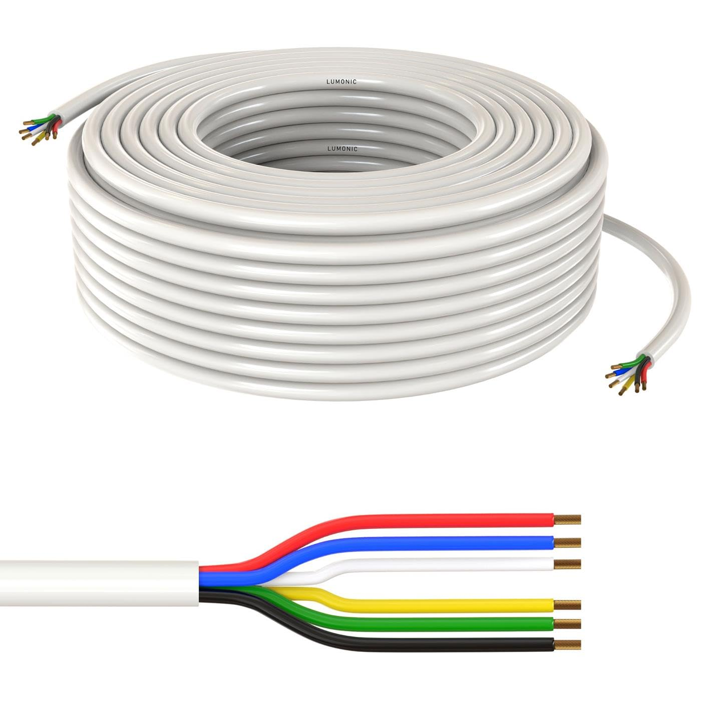 10 M RGBW LED Control Cable 5 X 0.34 Mm&sup2; Liyy Extension 5 Wire Power Cable White