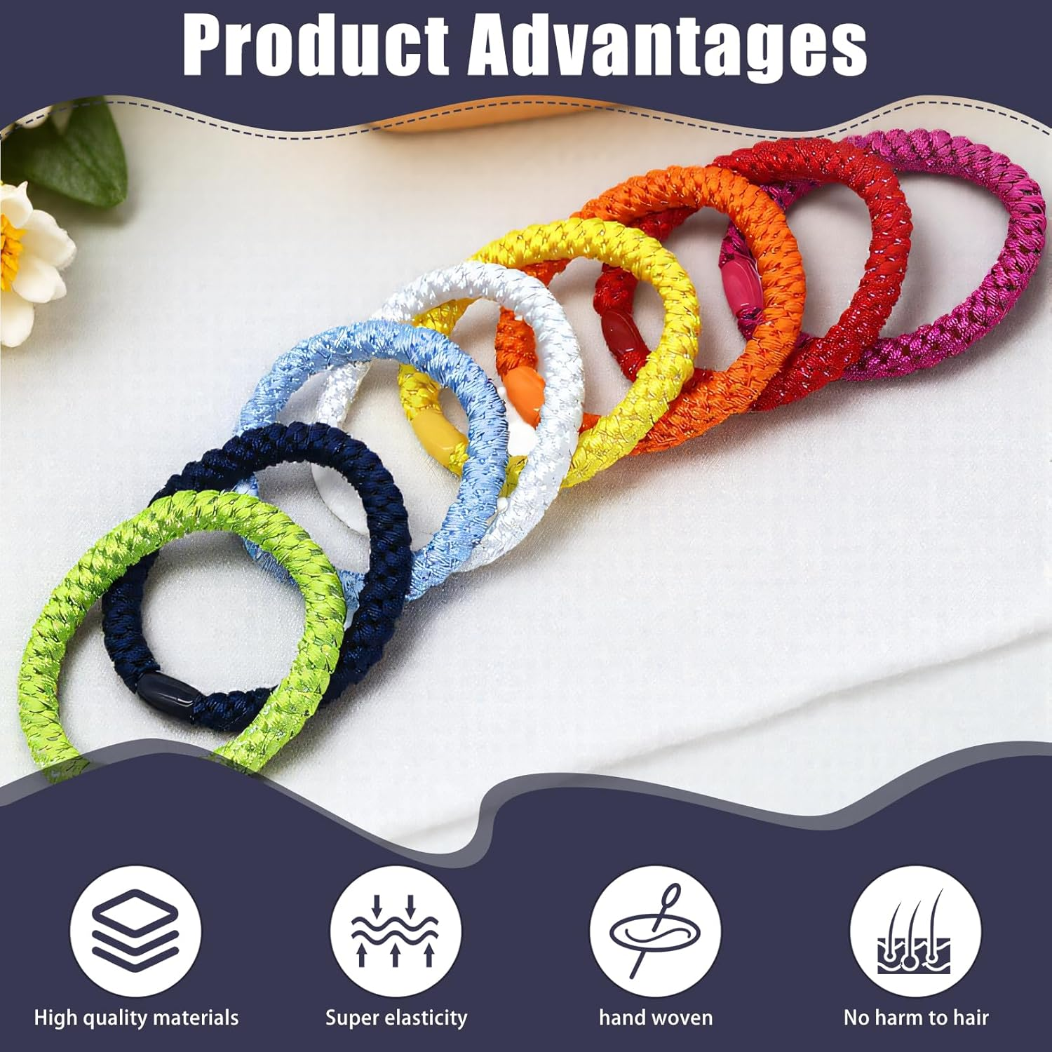 Tiyiyok Girls' Hair Bobbles Pack of 8, Small and Colourful Hair Bands with Stylish Design for Women, Girls and Children with Fine Hair, Coarse Hair, Medium or Long Hair image number 1