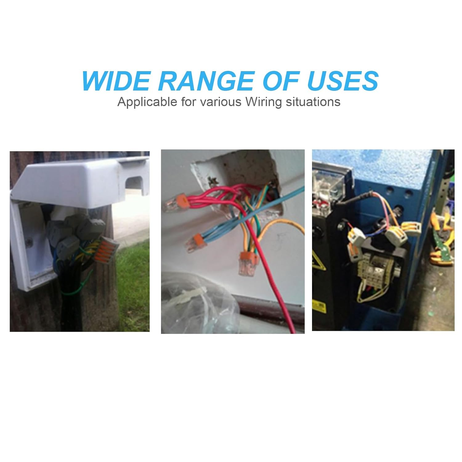 Fullfun 40 Pcs Lever Wire Nuts Connectors, Compact Splicing Wire Connector Push-In, Electrical Connectors Assortment Kit for Quick Connect 28-12 AWG 1 in 1 Out image number 5