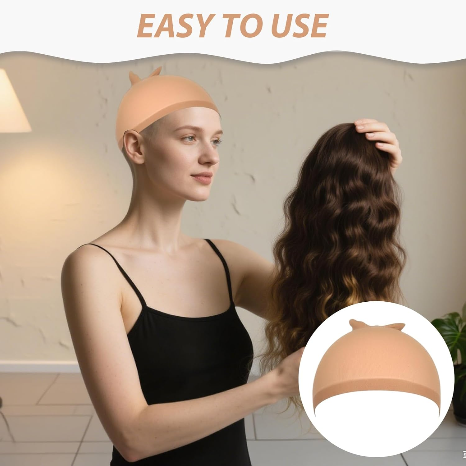 6 Pcs Wig Caps, Bald Caps Elastic Nylon Stocking Net for Women Wigs, Lace Front Hair and Fashion Hair Accessories, Fun Hair Accessories, Makeup & Performance Accessorie (Brown) image number 4