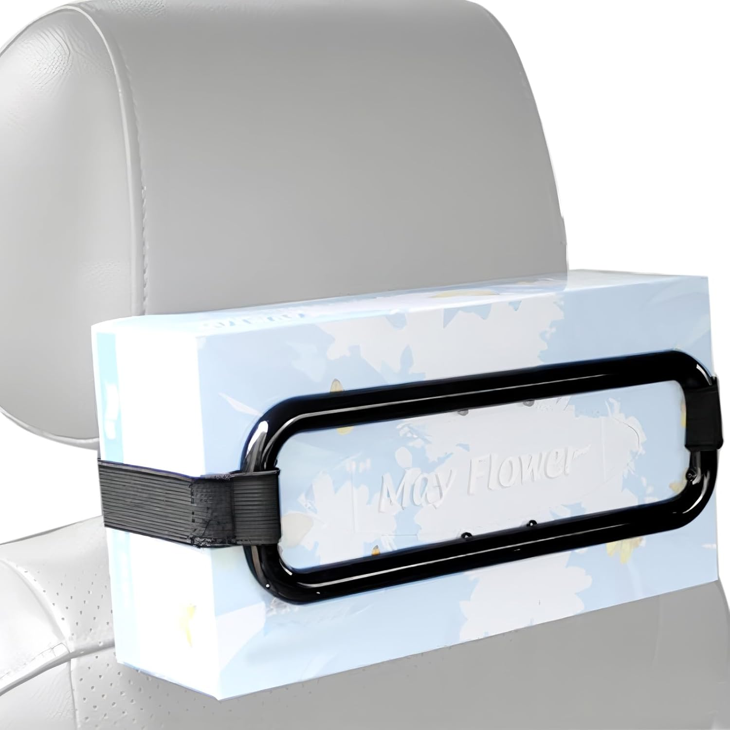 Black Car Tissue Box Holder for Car Visor and Backseat image number 1