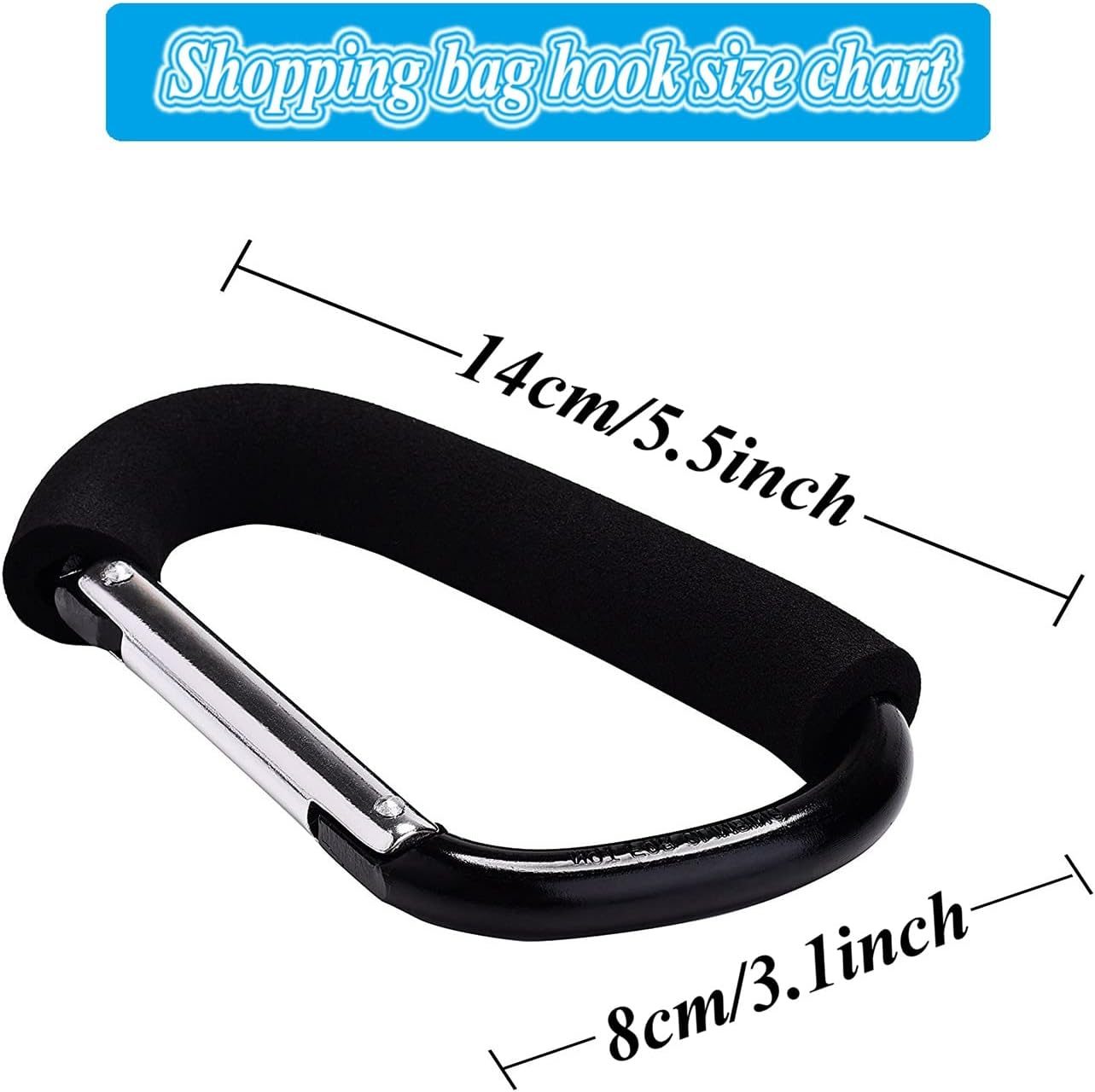 Stroller Hooks by Baby,Large Stroller Hooks for Mommy, 2 Pcs Carabiner Stroller Hook Organizer for Hanging Purses, Diaper Bag, Shopping Bags. (Purple) - Purple image number 3