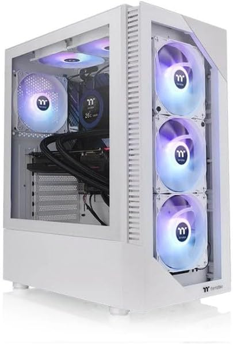 Thermaltake View 200 plus ARGB TG Mid Tower Case Snow Edition, CA-1X3-00M6WN-01 image number 4