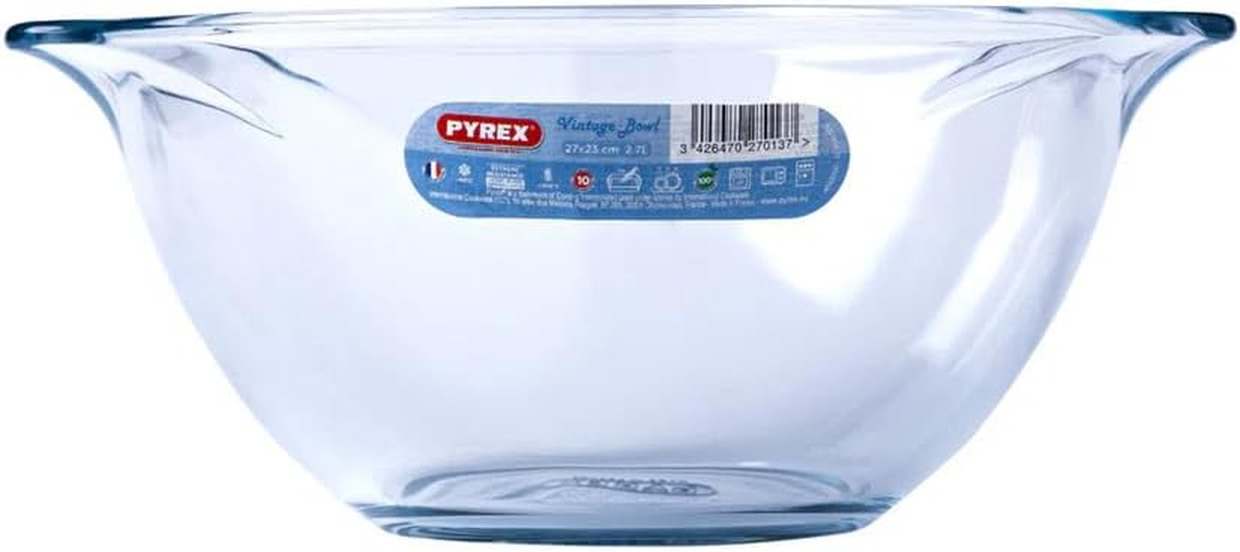 Pyrex Let'S Share Mix Bowl &ndash; Durable Borosilicate Glass, Thermal Shock Resistant and Microwave Safe &ndash; Scratch Resistant Cooking and Mixing Bowl &ndash; 2.8 Litre Capacity image number 1