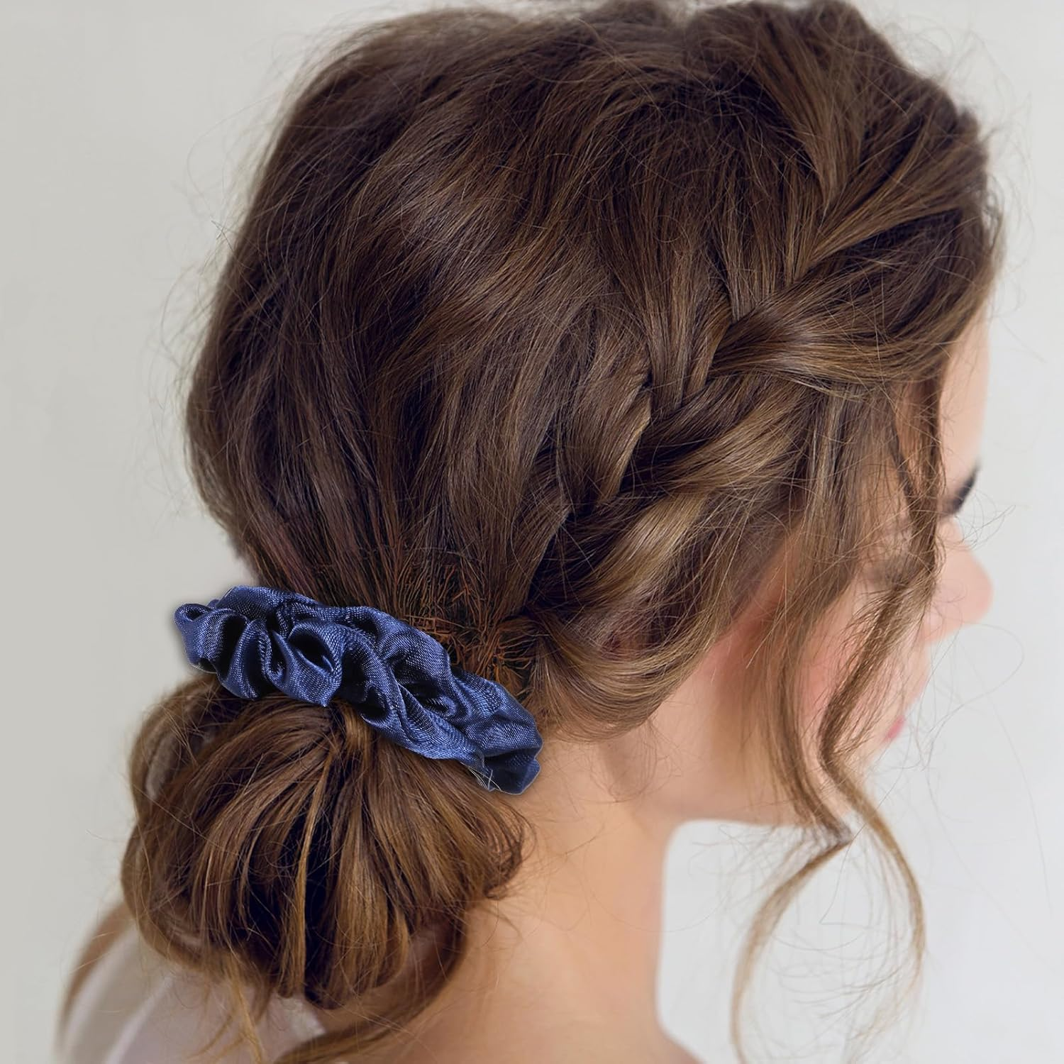 Wanmu Pack of 12 Satin Silk Small Hair Ties, Soft Silk Hair Bands, Elastic Ponytail Holder, Satin Hair Accessories for Women and Girls image number 5