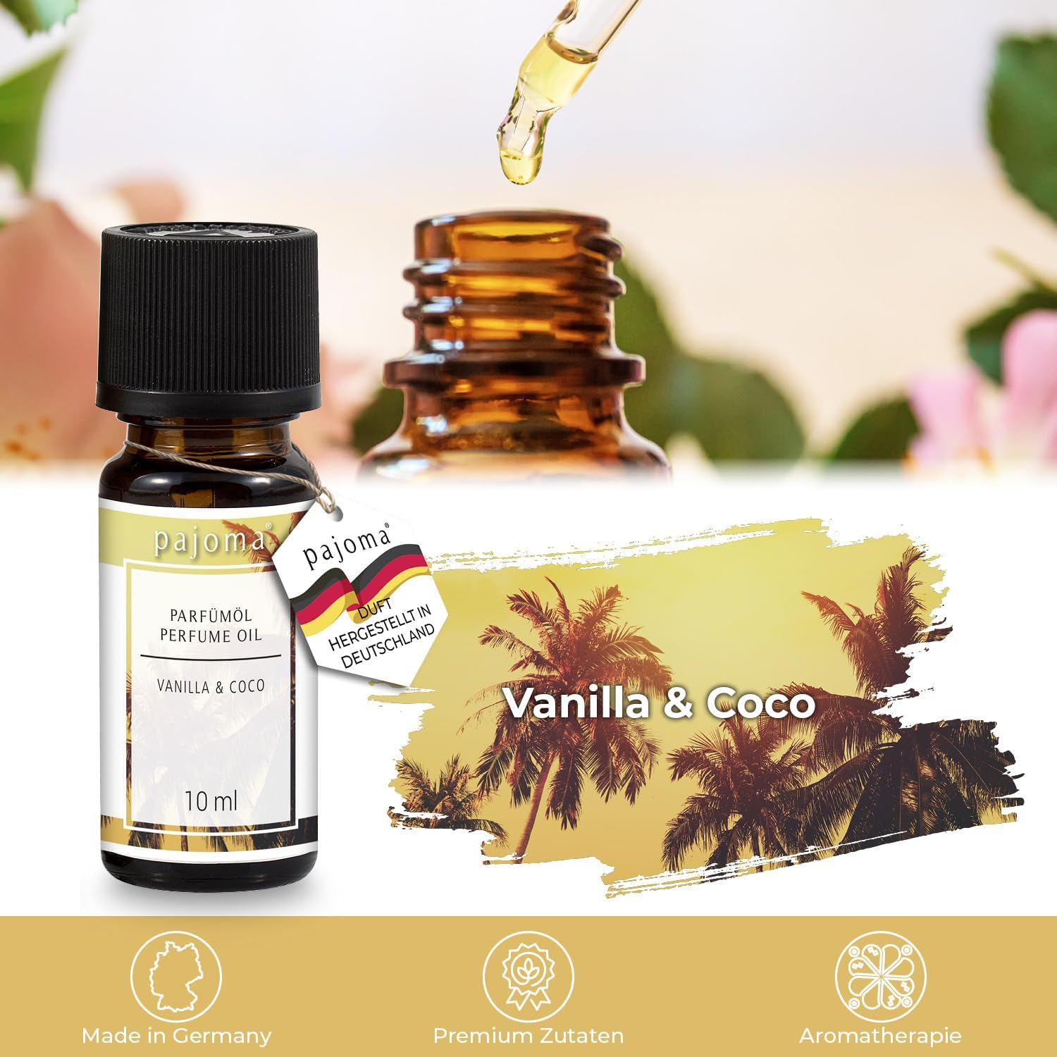 Pajoma Vanilla & Coco Perfume Oil 10Ml Finest Perfume Oils Gift Boxed image number 2