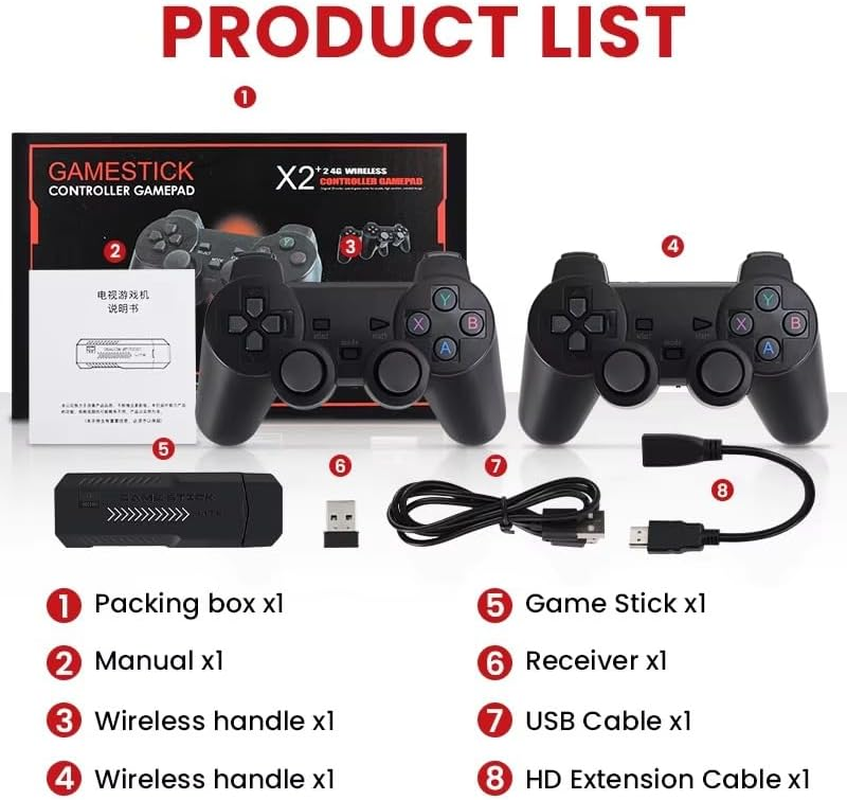 X2 Game Stick 4K GD10 plus YE Retro Video Gaming Console HD 64GB 30000 Mini Classic Gaming Console - Video Game image number 1