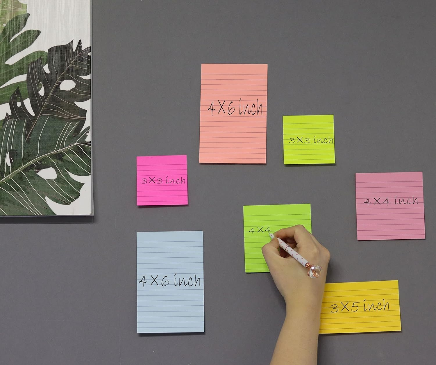 (8 Pads) Lined Sticky Notes 4X6 in Post, 8 Colors Self Sticky Notes Pad Its, Bright Post Stickies Colorful Big Rectangular Sticky Notes for Office, Home, School, Meeting (Style 1, 40 Sheets/Pad) image number 1