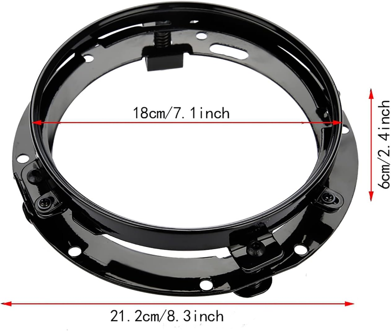 Headlight Mounting Brackets, 7 Inch Car Headlight round Ring Mounting Bracket Headlight Trim Ring Compatible with Wrangler(Black) image number 4