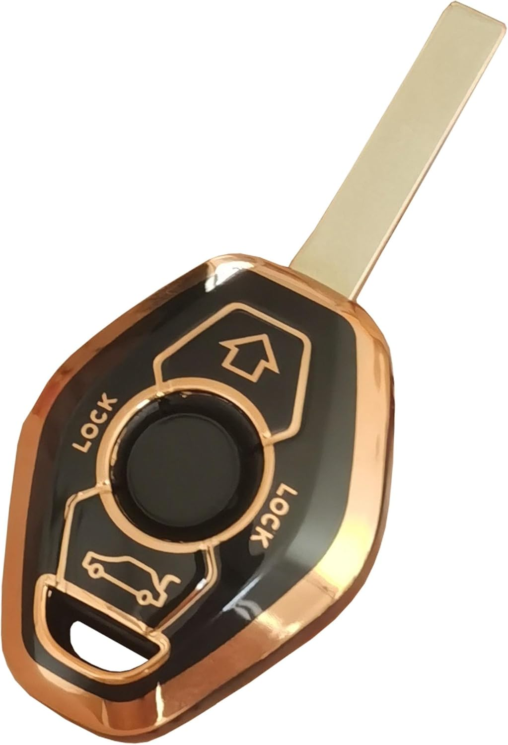 QIXIUBIA for BMW Key Fob Cover Keyless Entry Remote Control Key Case Protector with Keychain Fit for BMW 3 5 7 Series M3 M5 M6 X3 X5 Z3 Z4 Z8 LX8FZV (For BMW B, Black) image number 2