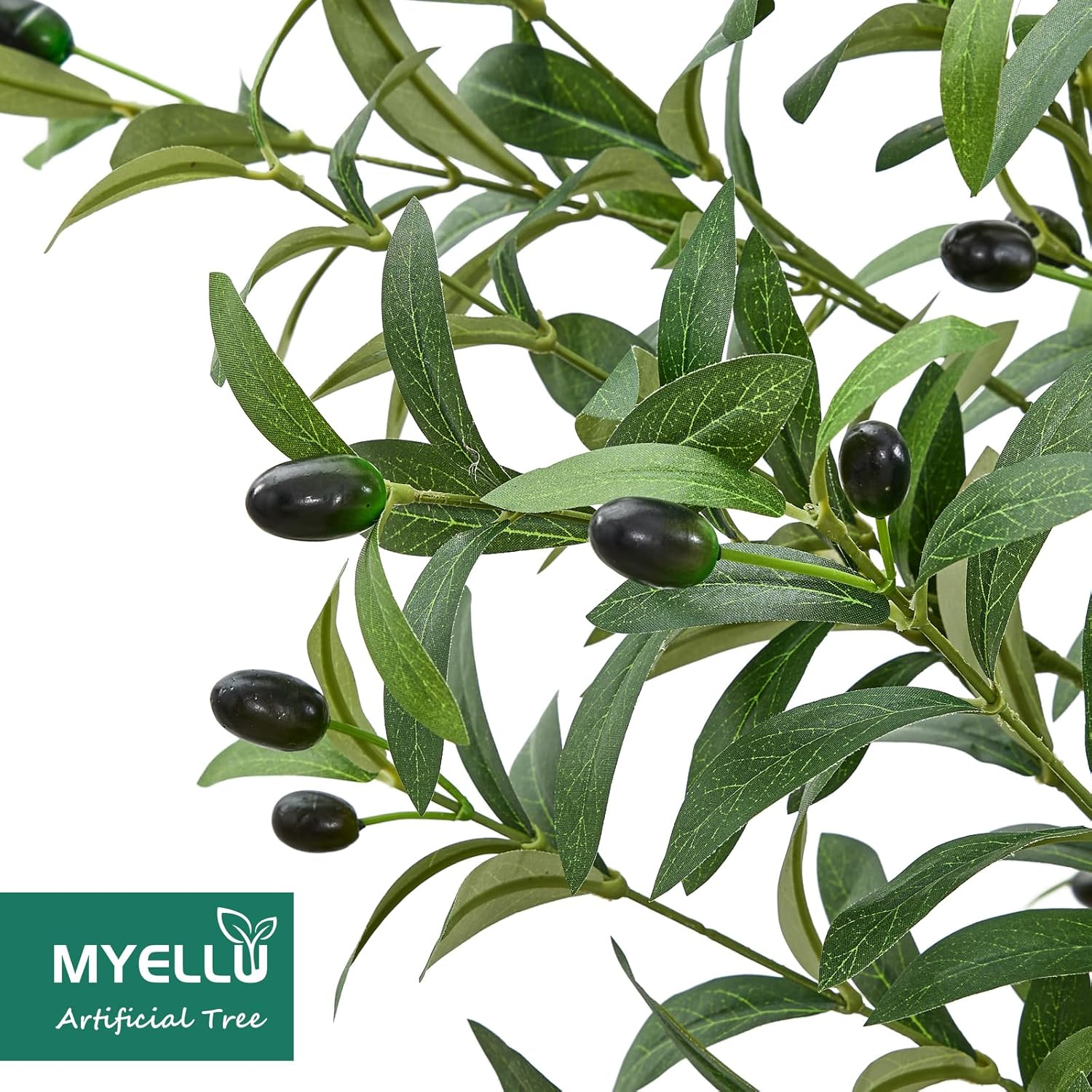 MYELLU 7FT Olive Tree Artificial Plant Decor - Tall Fake Tree for Home Decor Faux Plant Indoor 2000 Leaves Artificial Olive Tree for Living Room Bedroom Office Live Streams Decorative Modern Greenery image number 5