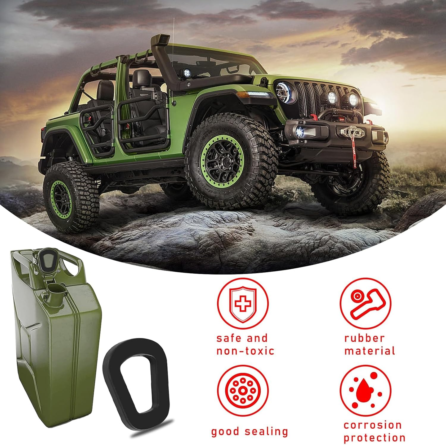 5 PCS Jerry Can Gaskets, Rubber Fuel Can Gaskets Replacement, Rubber Rings Heat Resistant and High Sealing, Automotive Oil Drum Seal Ring Gasket for 20L NATO Jerry Can Spout image number 1